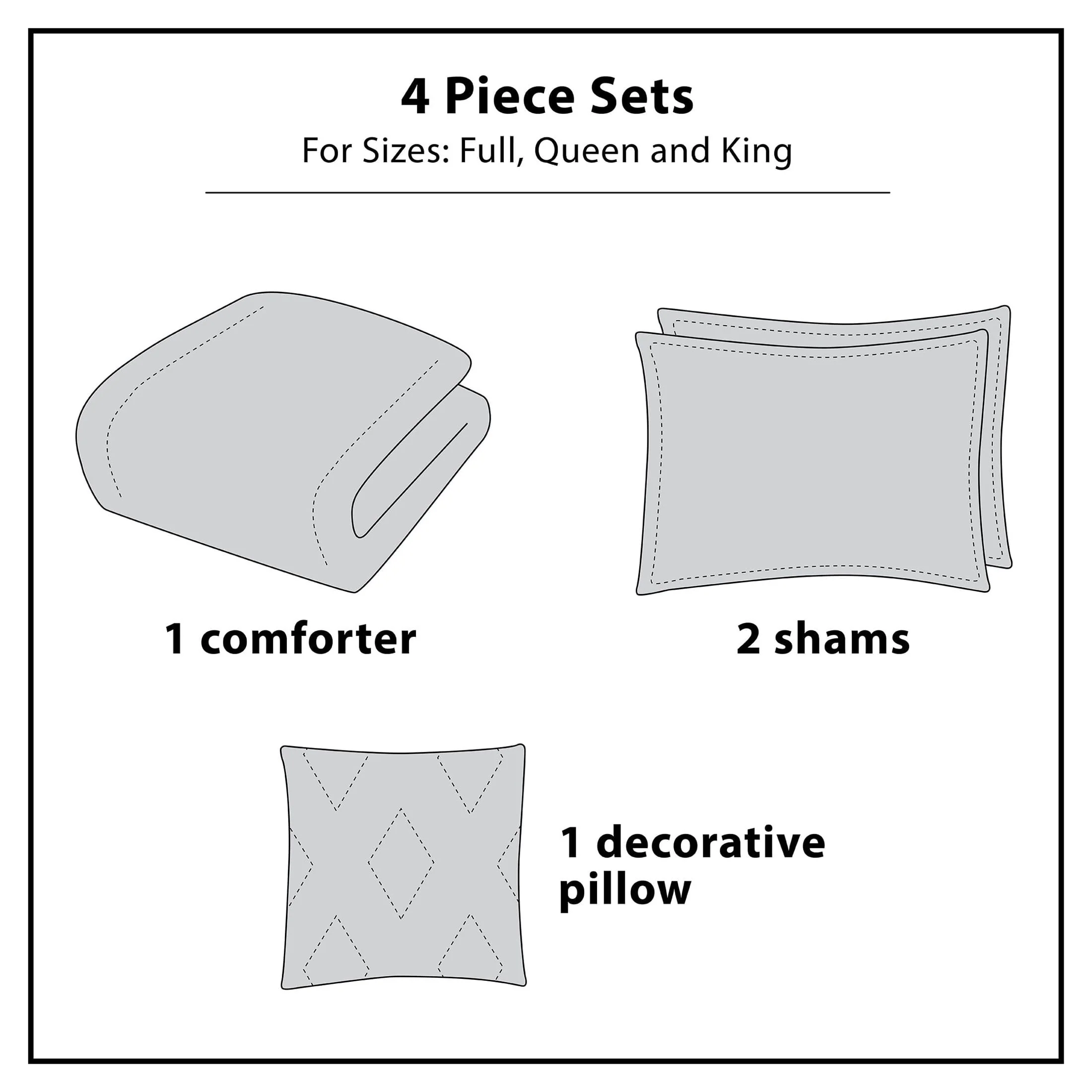 VCNY Home Carmen 4-Piece Navy Solid Pintuck Comforter Set, Queen - Womvr