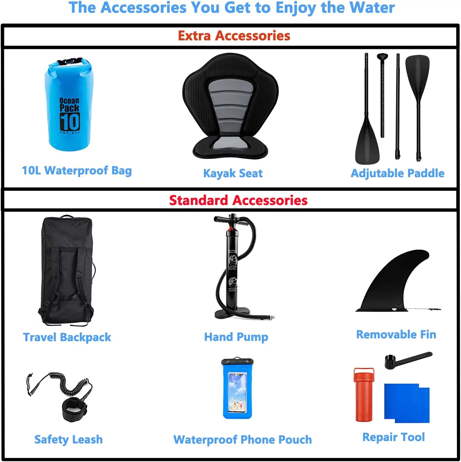 Paddle Board for Adult, Inflatable Surfboard Fishing Standup Cyfie Paddle Board 10.6 ft - Womvr