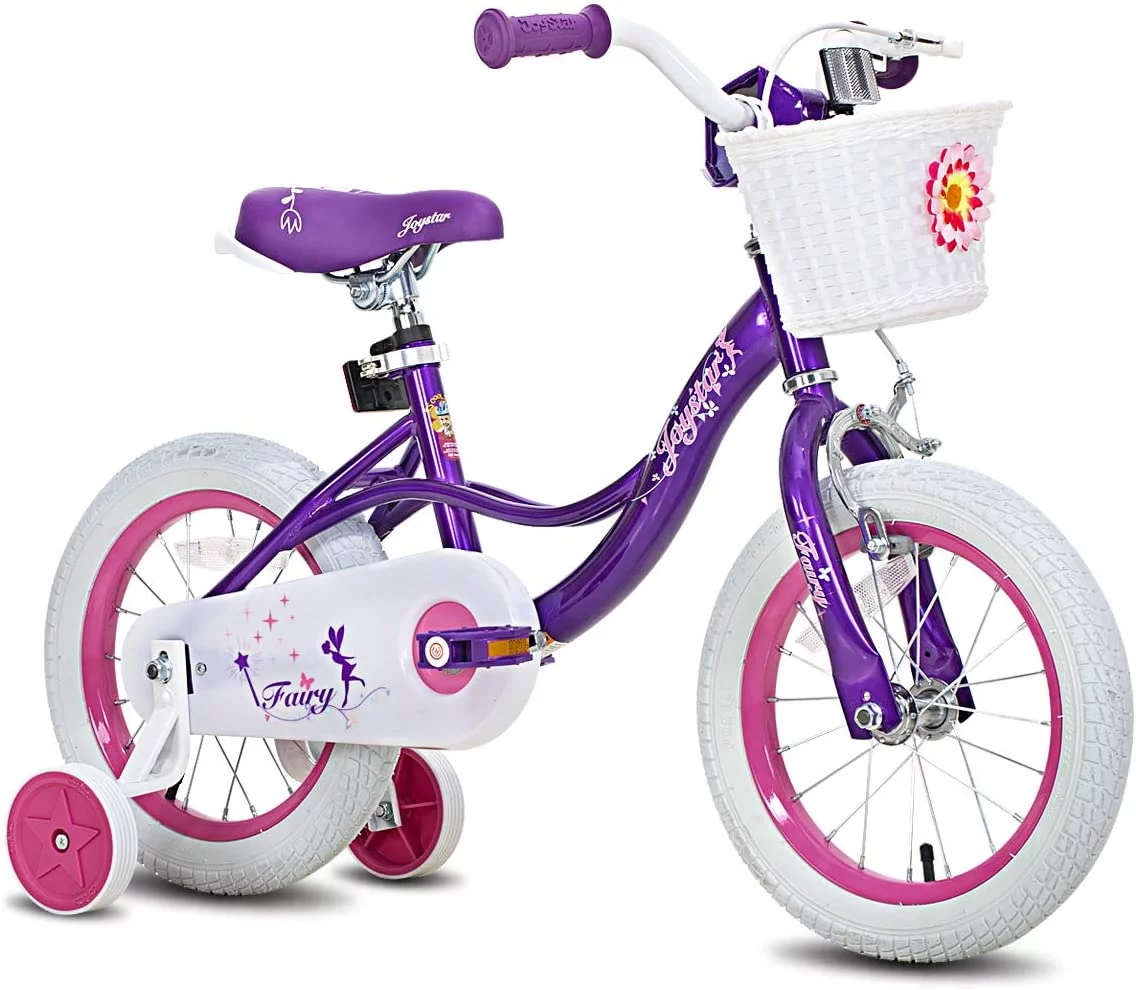 JOYSTAR Fairy Girls Bike for Toddlers and Kids Ages 5-9 Years Old Kids, 18 inch Wheels .Training Wheels Included,Pink - Womvr