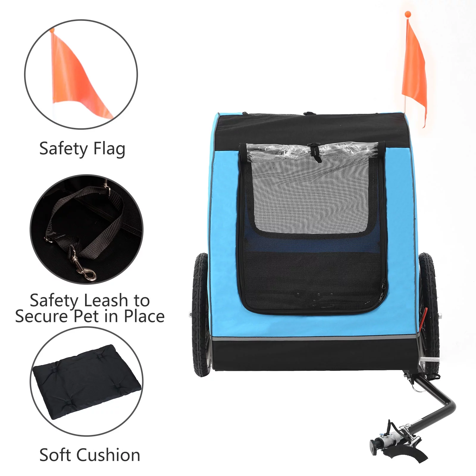 MOJAY Foldable Dog Bike Trailer with Rear Entrance for Small and Medium Pets Under 88 lbs, Outdoor Bike Trailer, Green - Womvr