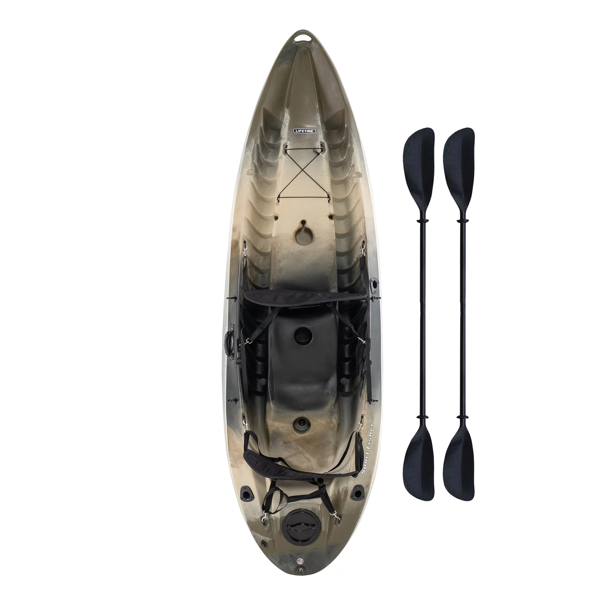 Lifetime Sport Fisher Angler 10 ft  Tandem Kayak, Camo (90157) - Womvr