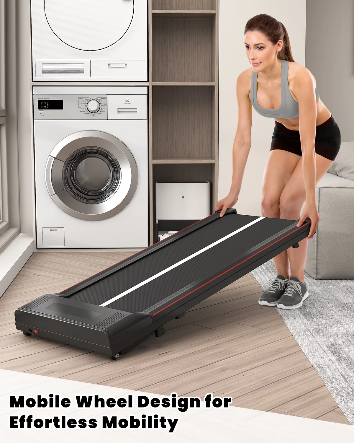 Home Fitness Code Foldable Treadmill with Bluetooth Speaker, 3HP Under Desk Treadmills for Home - Womvr