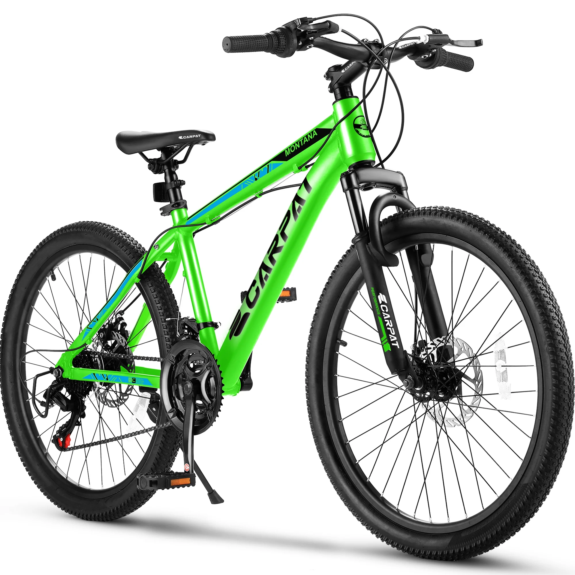24 inch Mountain Bike for Boys Girls, Aluminum Mountain Bike with Disc Brakes - Womvr
