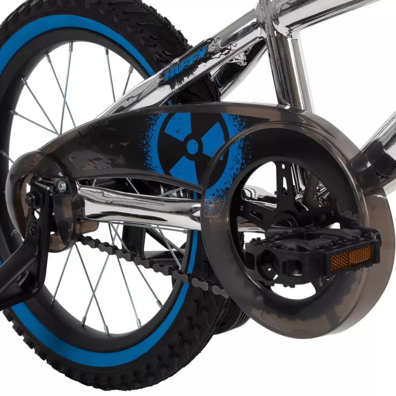 Huffy Kinetic 16-inch Boys' Bike, Silver/Blue - Womvr