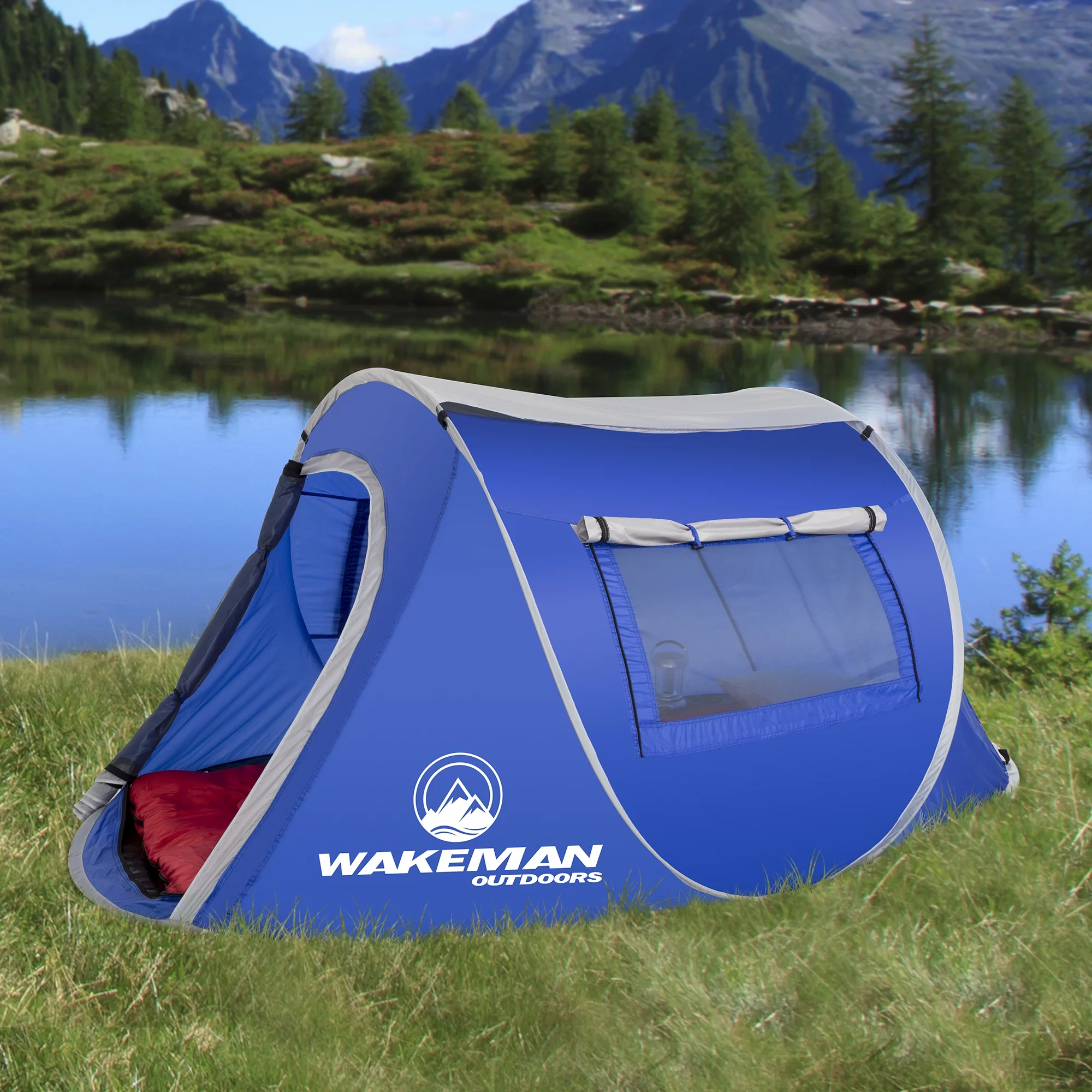 Wakeman Outdoors Water-Resistant 2-Person Pop-up Tent (Blue) - Womvr