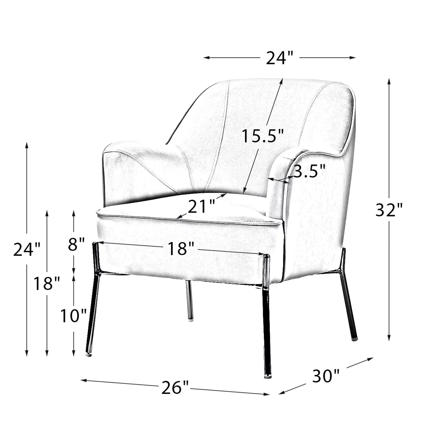 Velvet Upholstered Accent Chair Metal Legs Curved Backrest Lounge Home Armchair Bedroom Adult Pink - Womvr