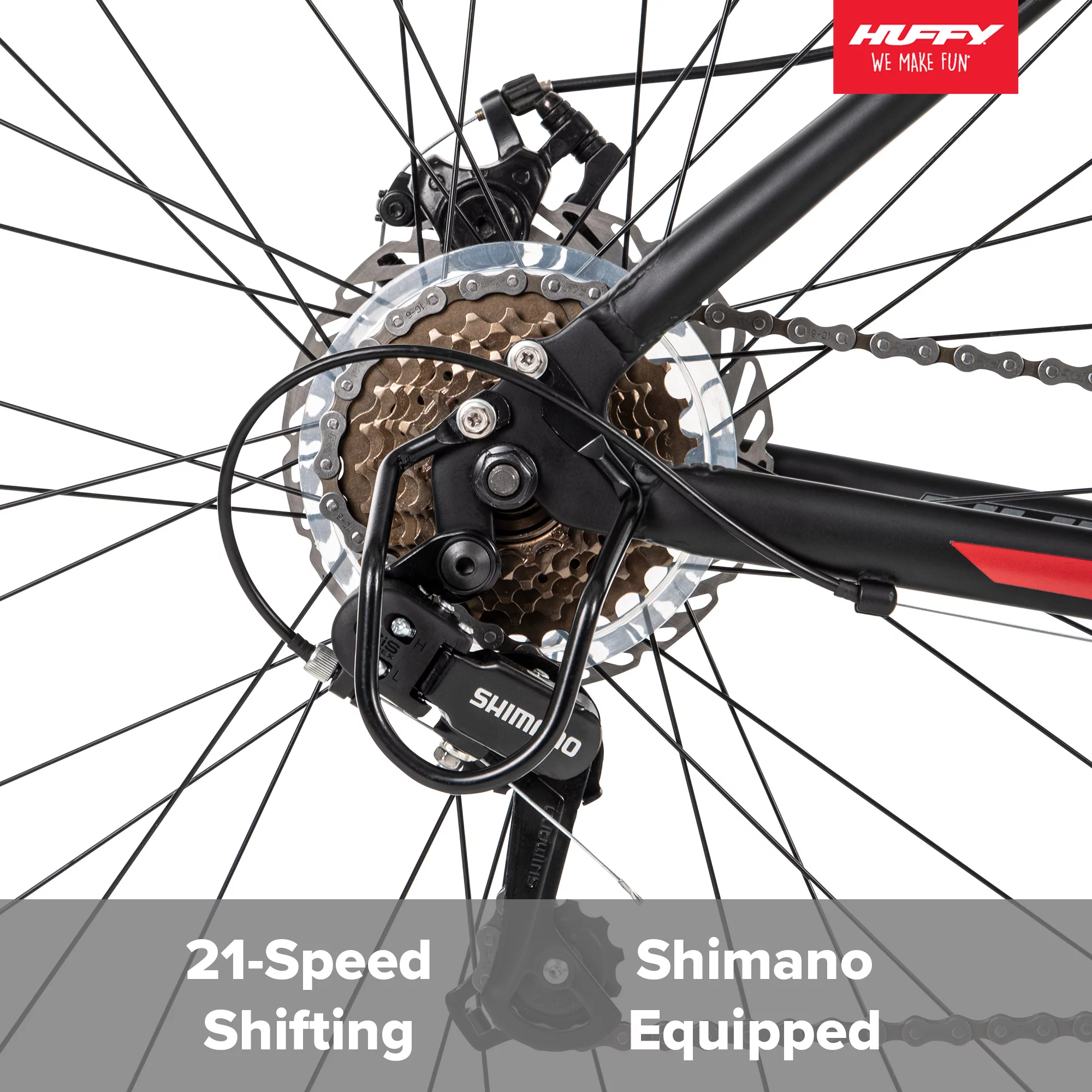 Huffy 27.5 in. Rangeline Men's Mountain Bikes, Black and Red - Womvr