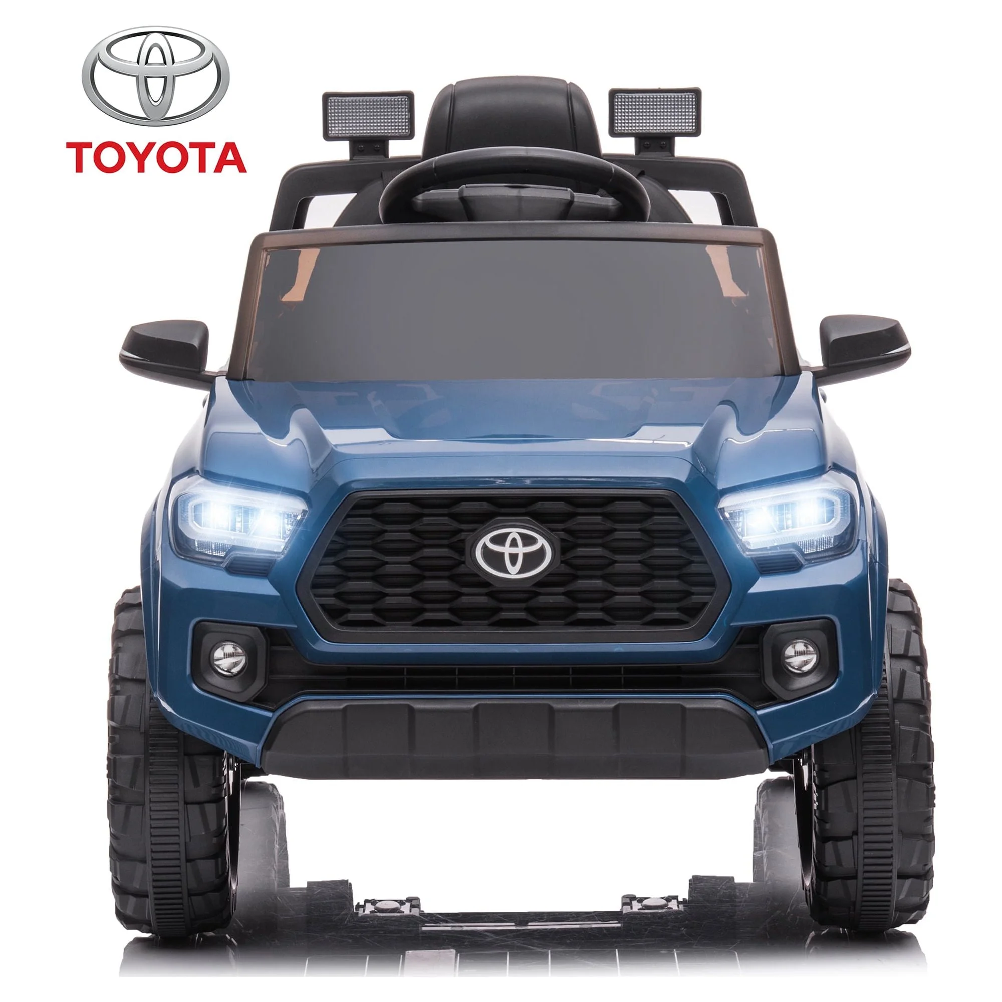 Licensed Toyota Tacoma Electric Ride on Vehicle for Kids, 12V Powered Ride on Car Toys with Remote Control, LED Lights, MP3 Player, Gray - Womvr