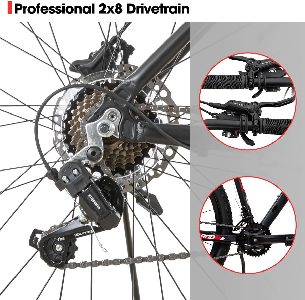 Hiland 29 Inch Mountain Bike for Men, Hardtail Trail MTB Bicycle, Black - Womvr