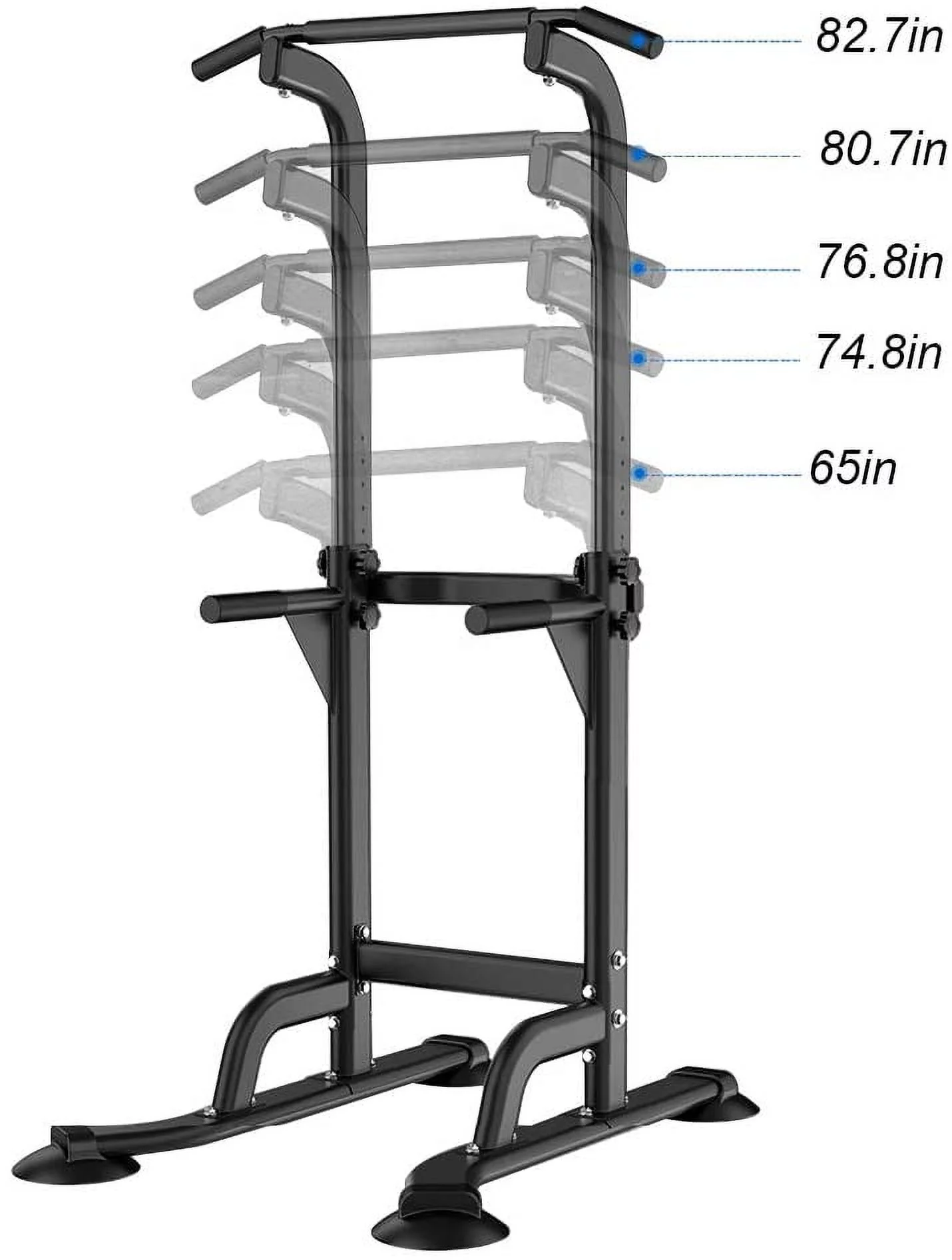 SOGES Height Adjustable Power Tower Dip Stands Pull up Bar Strength Training for Home Gym Black - Womvr