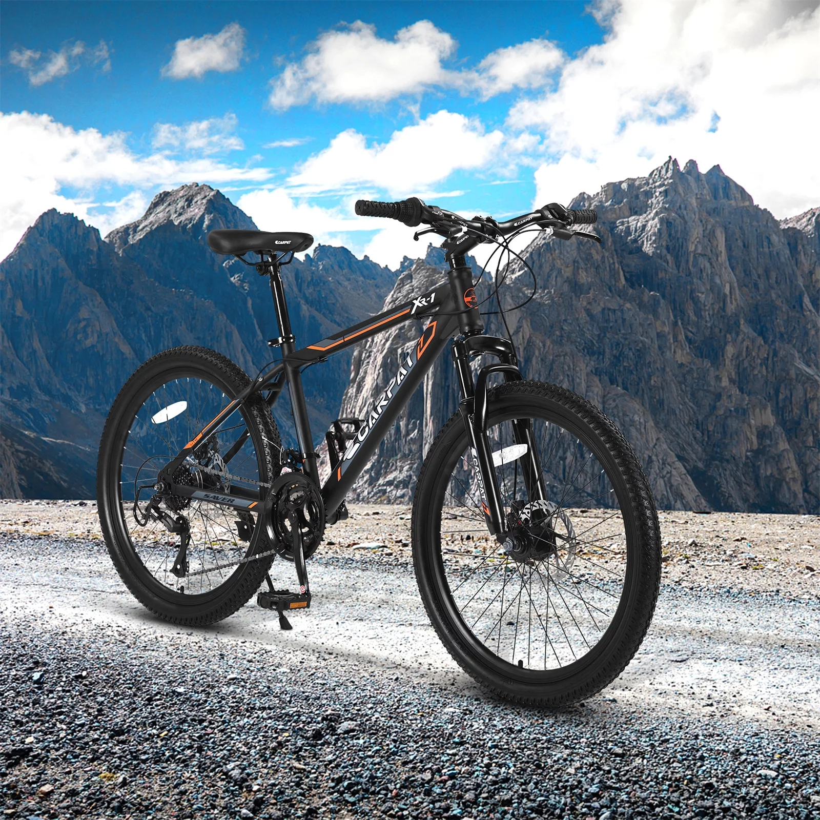 24 inch Mountain Bike for Boys Girls, Shimano 21 Speed Bicycle with Daul Disc Brakes and Front Suspension MTB - Womvr