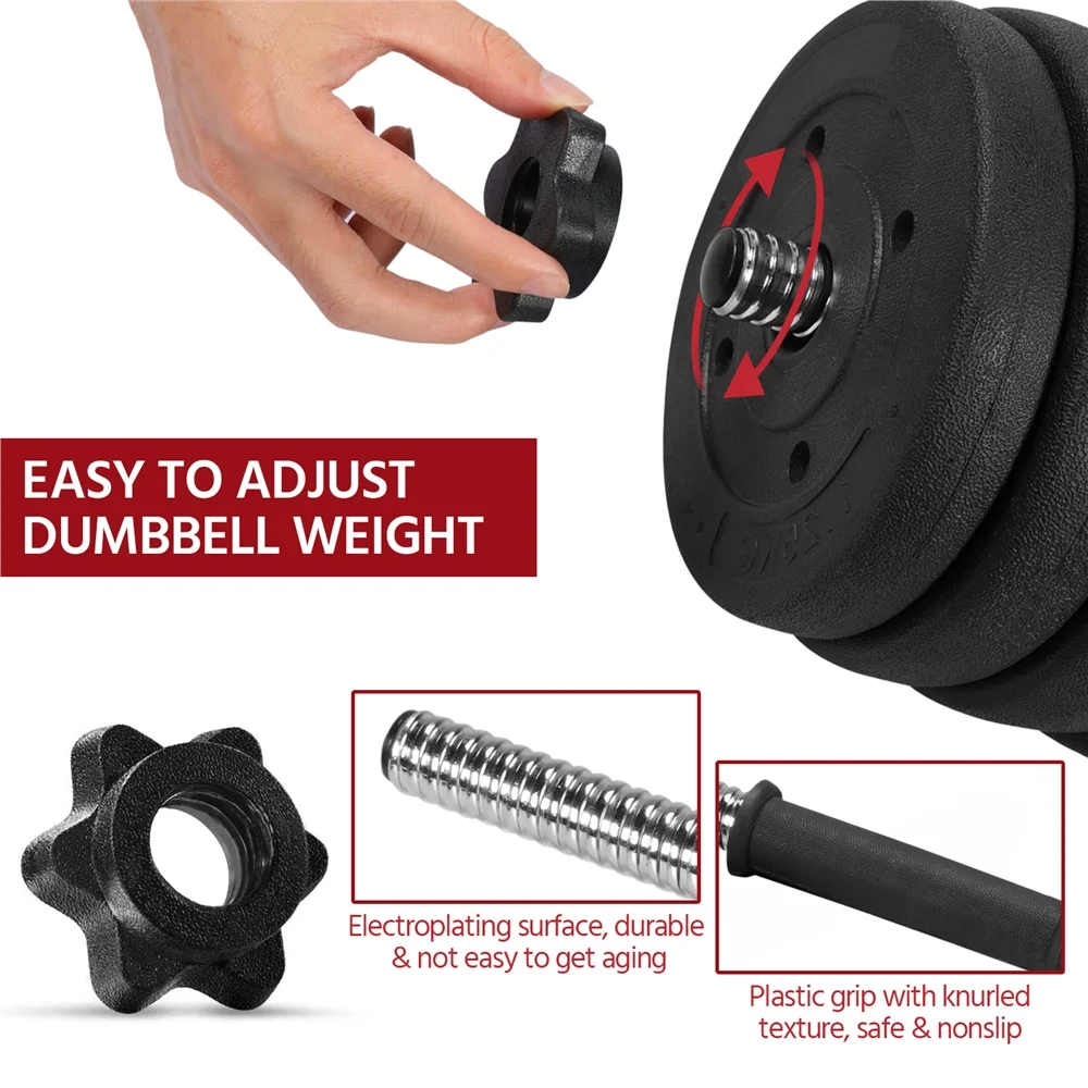 Alden Design 66LB Dumbbell Set Training Lifting Dumbbells Weight Set,Black - Womvr