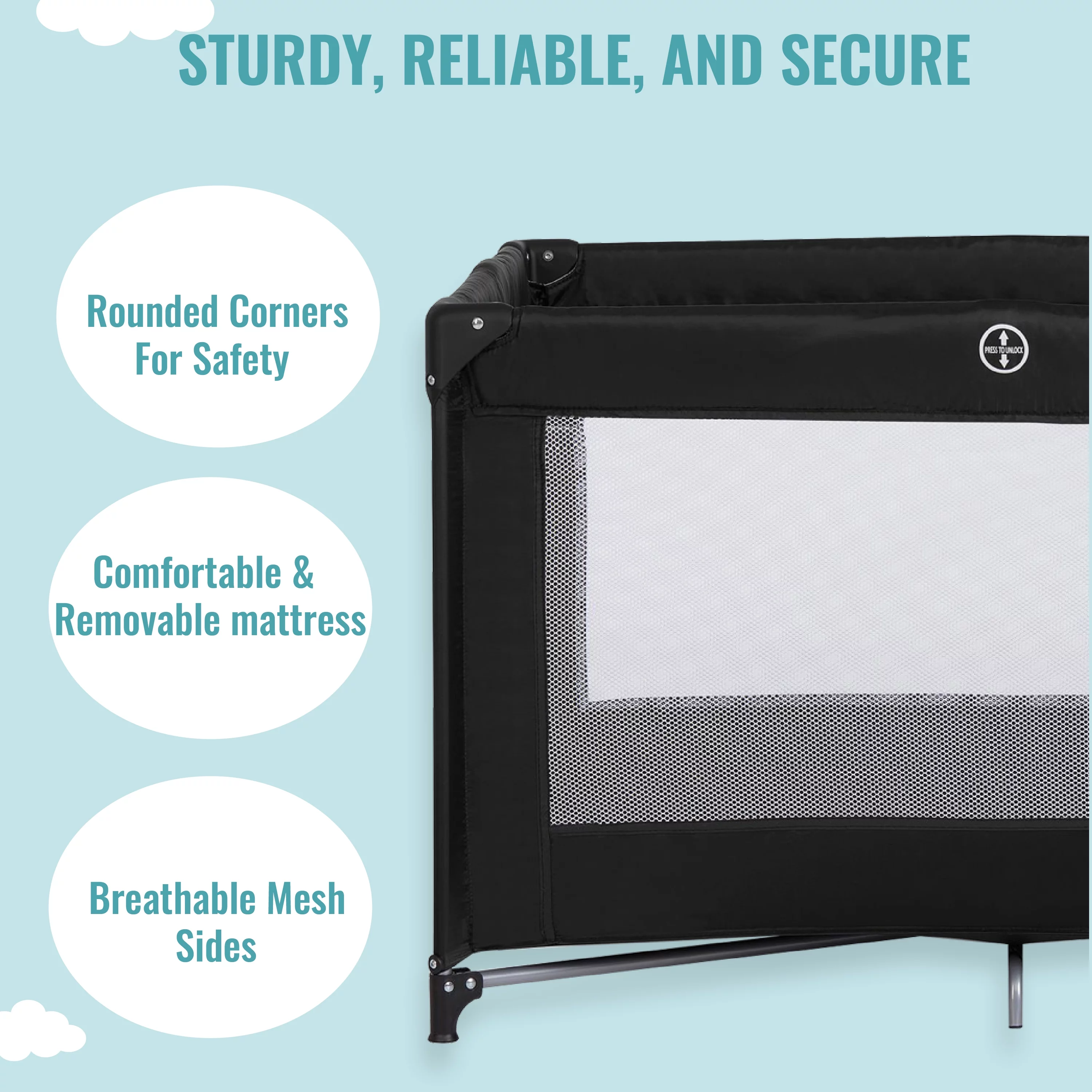 Dream On Me Nest Portable Play Yard with Carry Bag and Shoulder Strap, Pink - Womvr