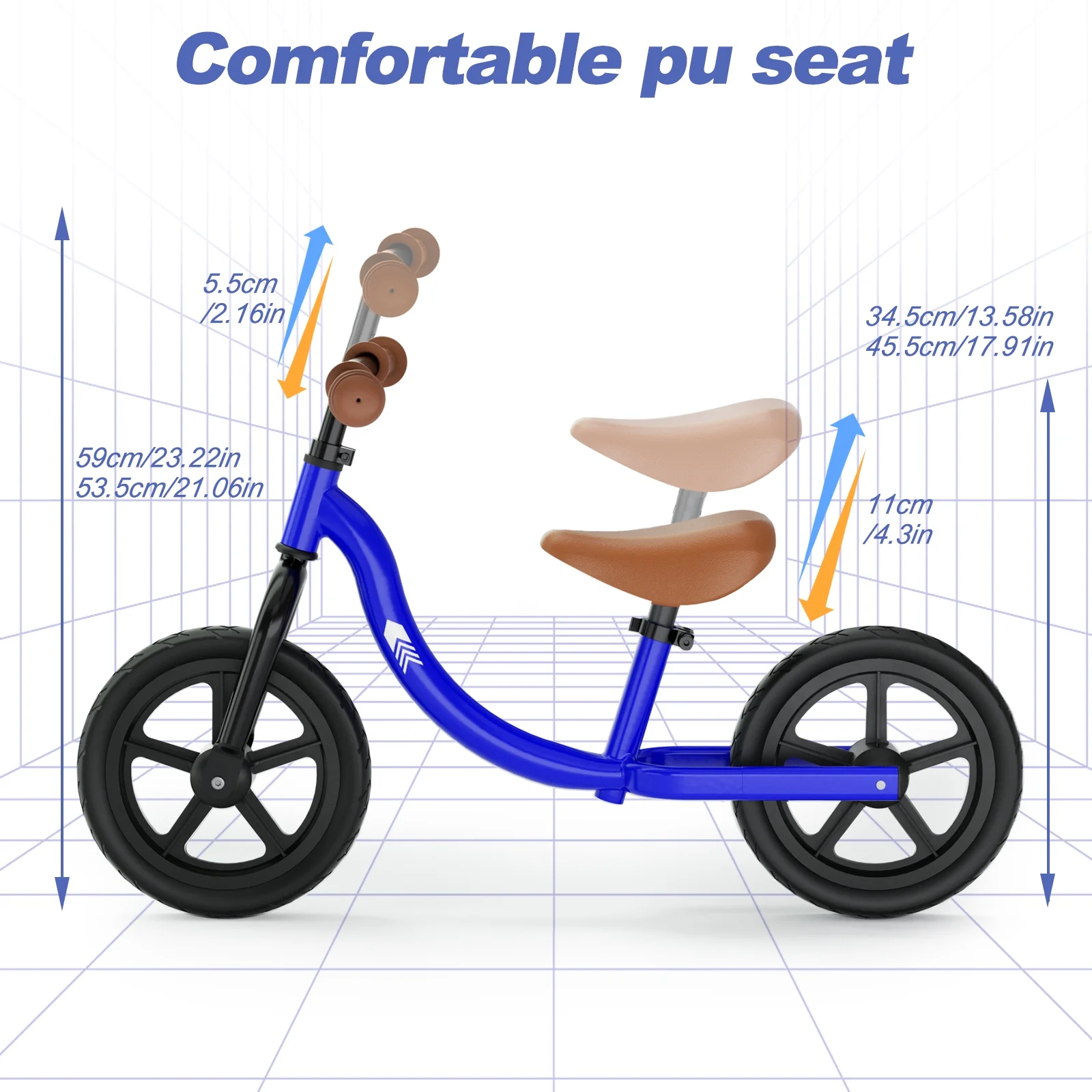 KORIMEFA Toddler Balance Bike - Lightweight Toddler Bike for 2, 3, 4, 5 Year Old Boys and Girls - No Pedal Bikes for Kids with Adjustable Handlebar and seat - Aluminium, EVA Tires - Training Bike - Womvr