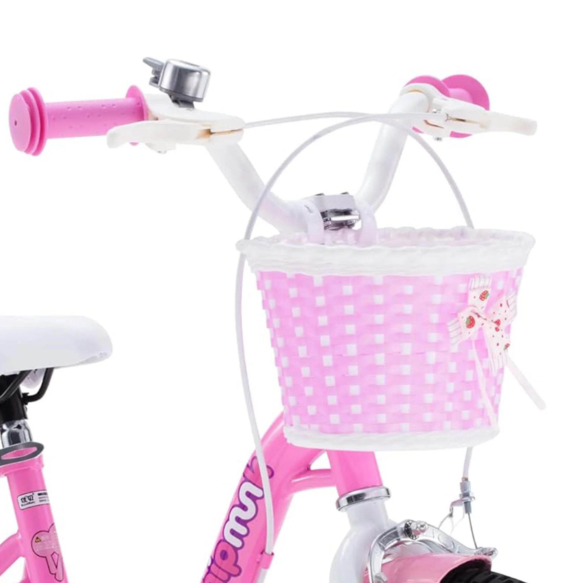 RoyalBaby Chipmunk Girls Kids Bike Bicycle with Basket Training Wheels 14 Inch Lollipop Pink - Womvr