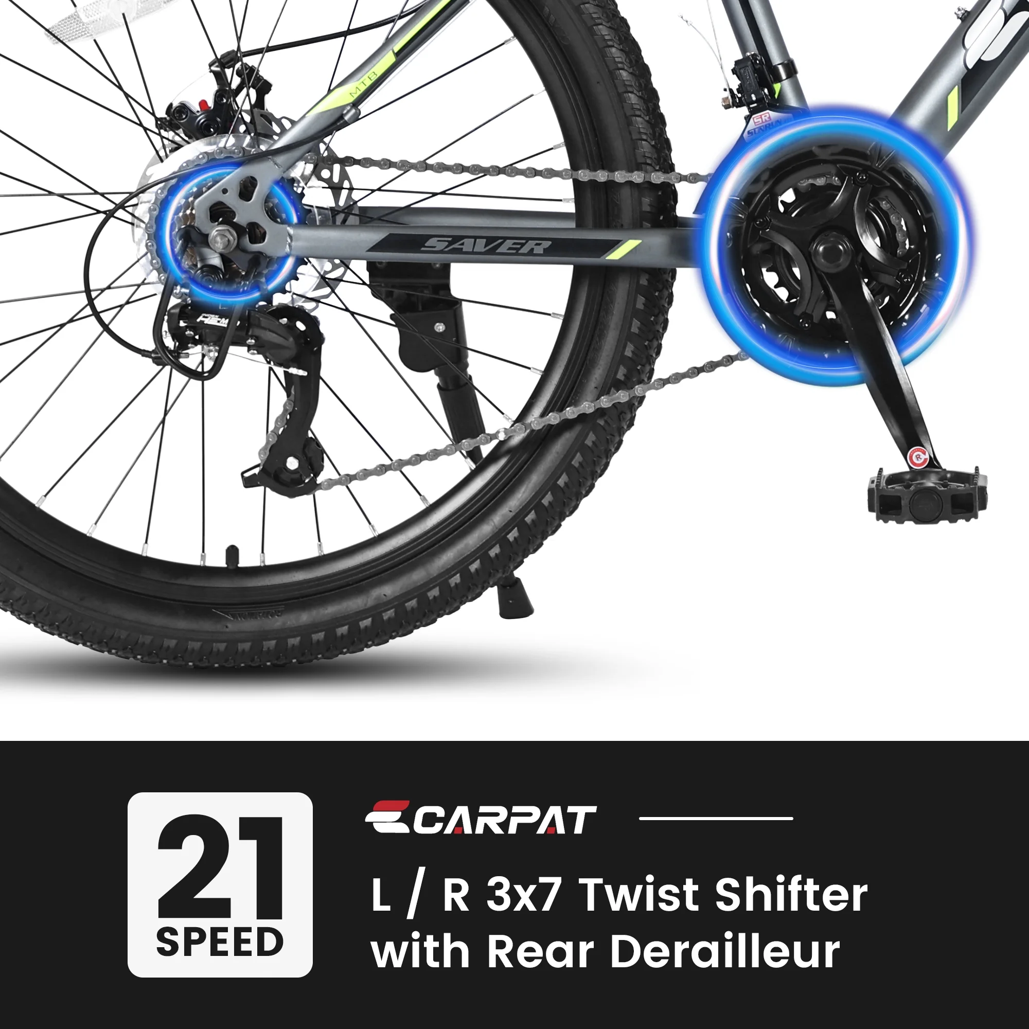 24 inch Kids Bike for Boys Girls, Kids Mountain Bike with Disc Brakes 21 Speed - Womvr