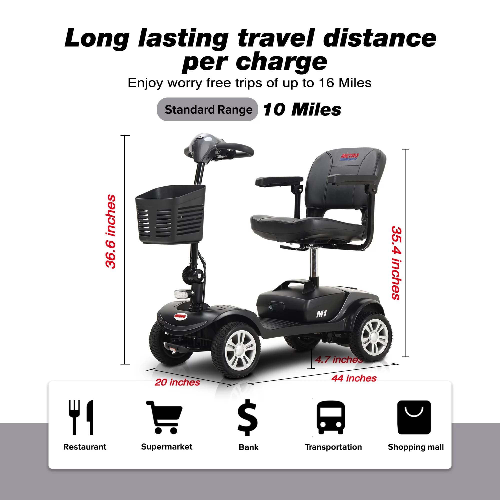 BTMWAY Mobility Scooter, 4 Wheels Electric Scooter for Seniors, Compact Folding Travel Mobility Scooters for Adult, Transformer Mobility Scooter with Swivel Seat, Front and Rear LED Light, Silver - Womvr