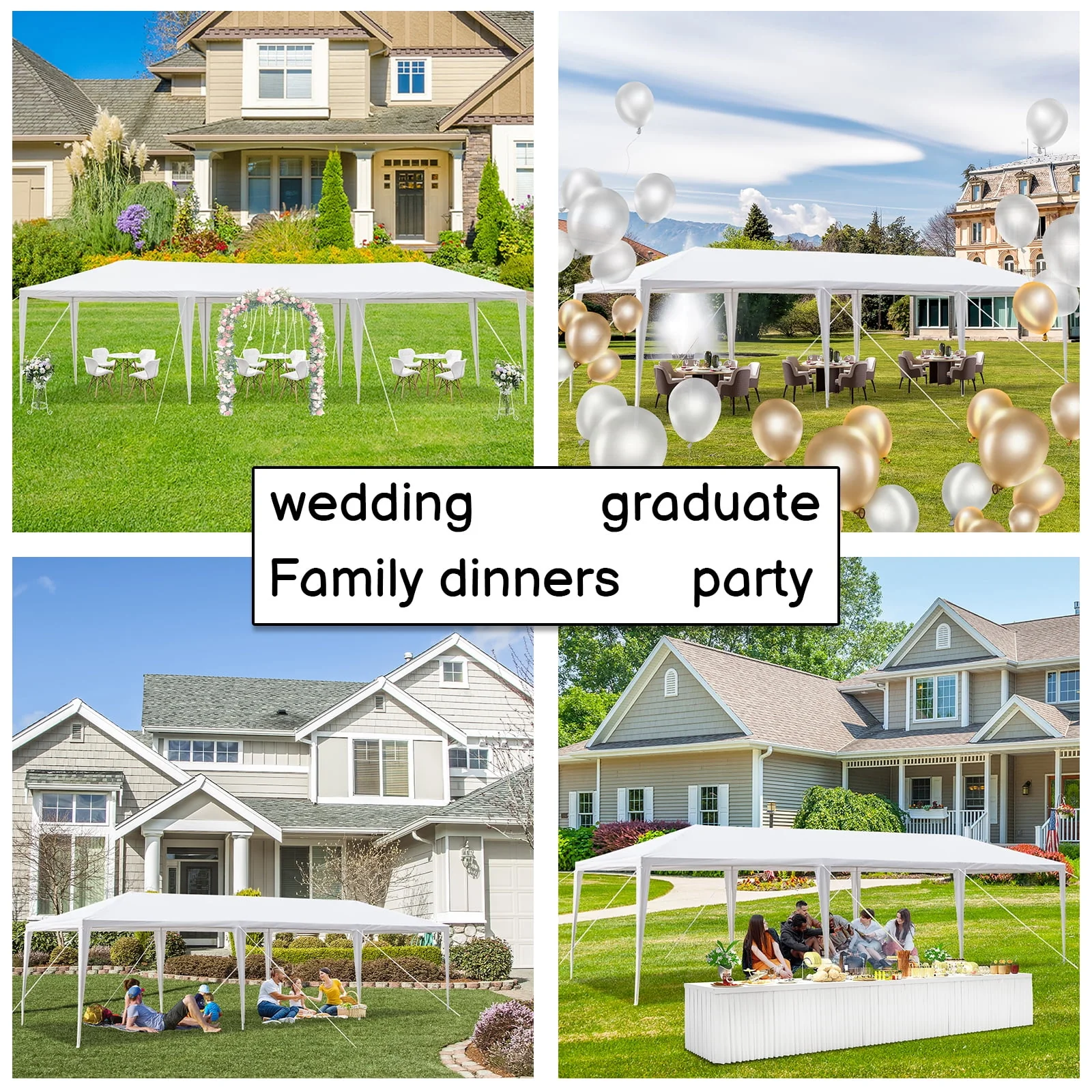 Ktaxon 10' X 30' Canopy Tent with 8 Side Walls for Party Wedding Camping and BBQ - Womvr