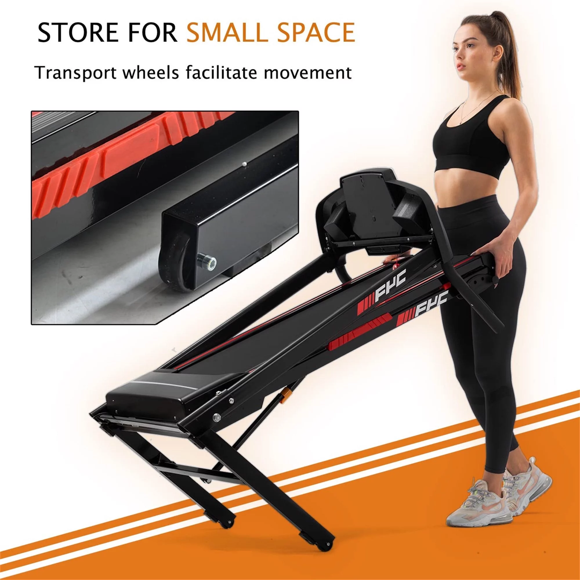 Aukfa 3.5 HP Folding Treadmill with Incline for Home Office Workout, 300 lbs+ Capacity, Green - Womvr