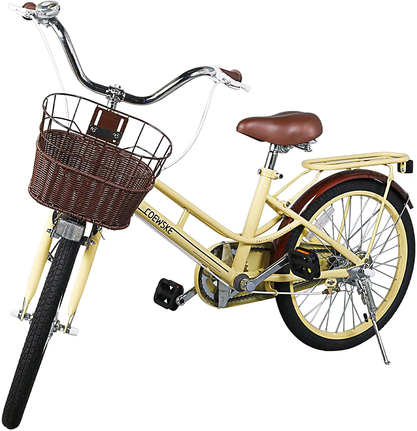 Coewske Kids Bike 20 inch Boys Girls Bicycle with Hand Brake and Kickstand, Pink - Womvr