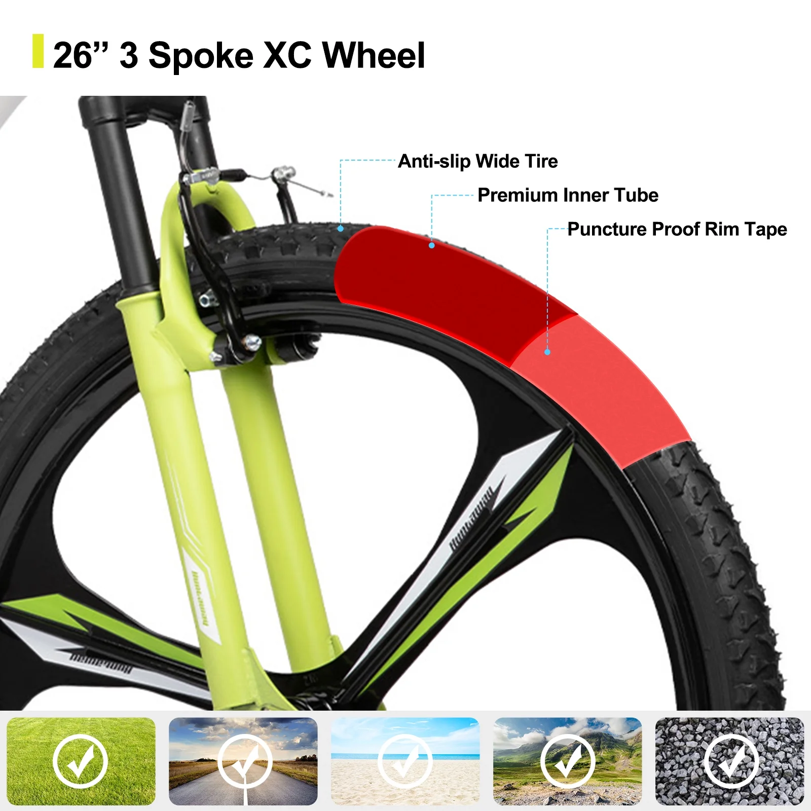 Hiland Humtway 26 inch Mountain Bike for Mens and Womens. - Womvr