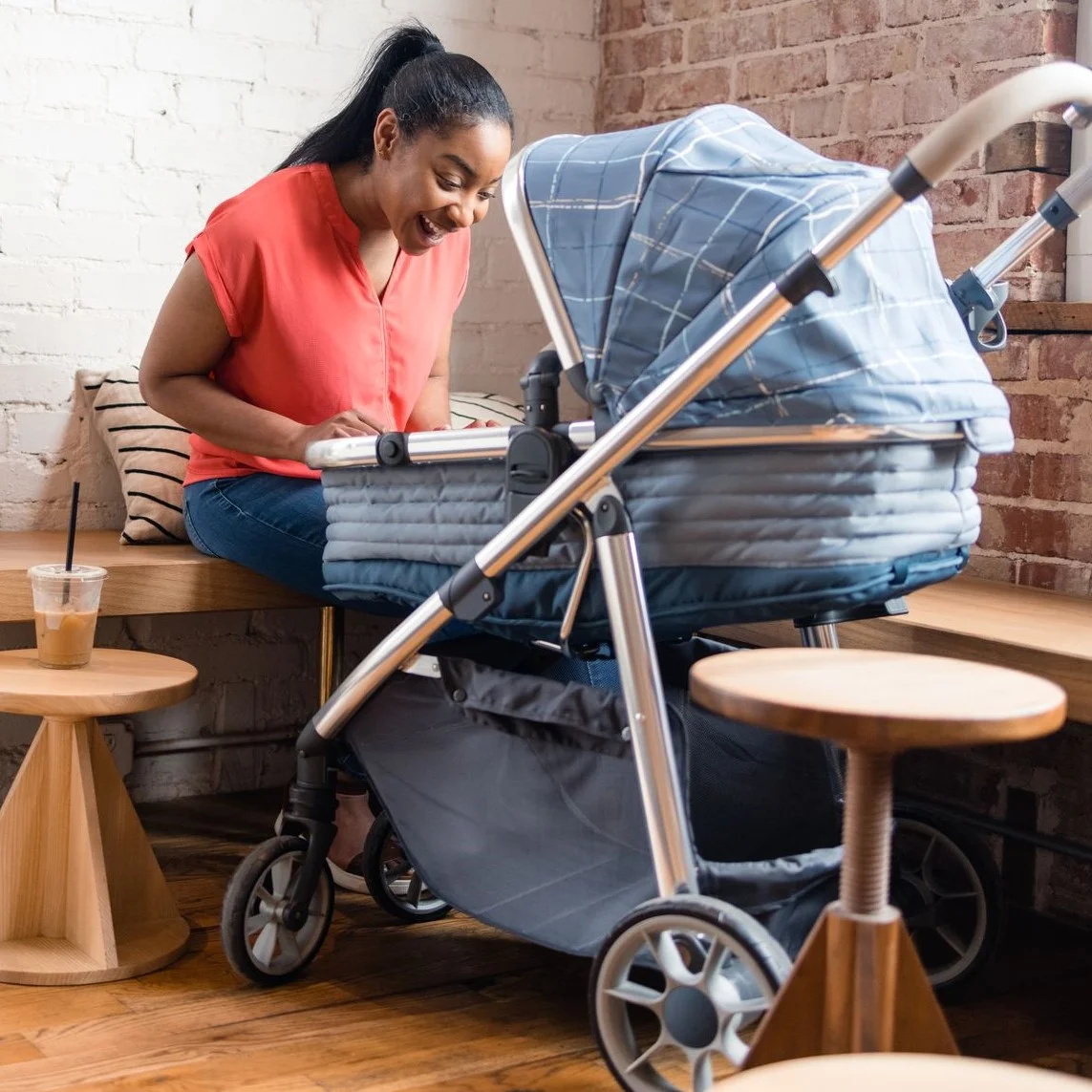 Monbebe 6-in-1 Modular Travel System, Plaid - Womvr