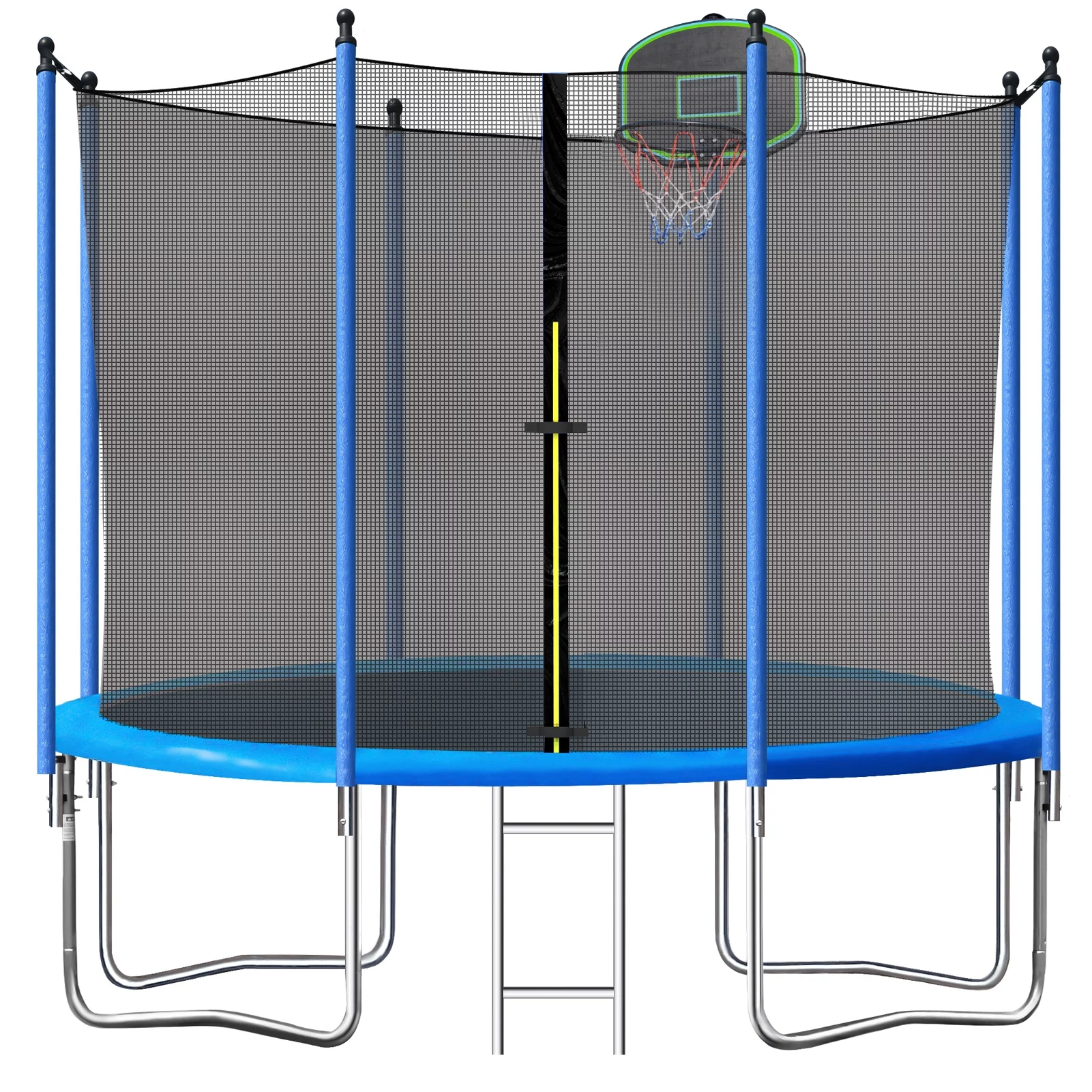 SEGMART 10ft Trampoline for Kids with Basketball Hoop and Enclosure Net/Ladder,Blue - Womvr