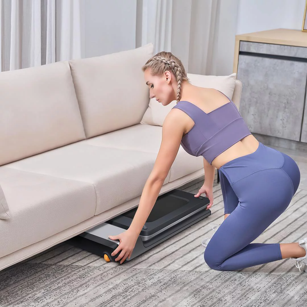 WalkingPad Folding Treadmill, Ultra Slim Foldable Treadmill Smart Fold Walking Pad Portable Safety Non Holder Gym and Running Device P1 Grey 0.5-3.72MPH - Womvr