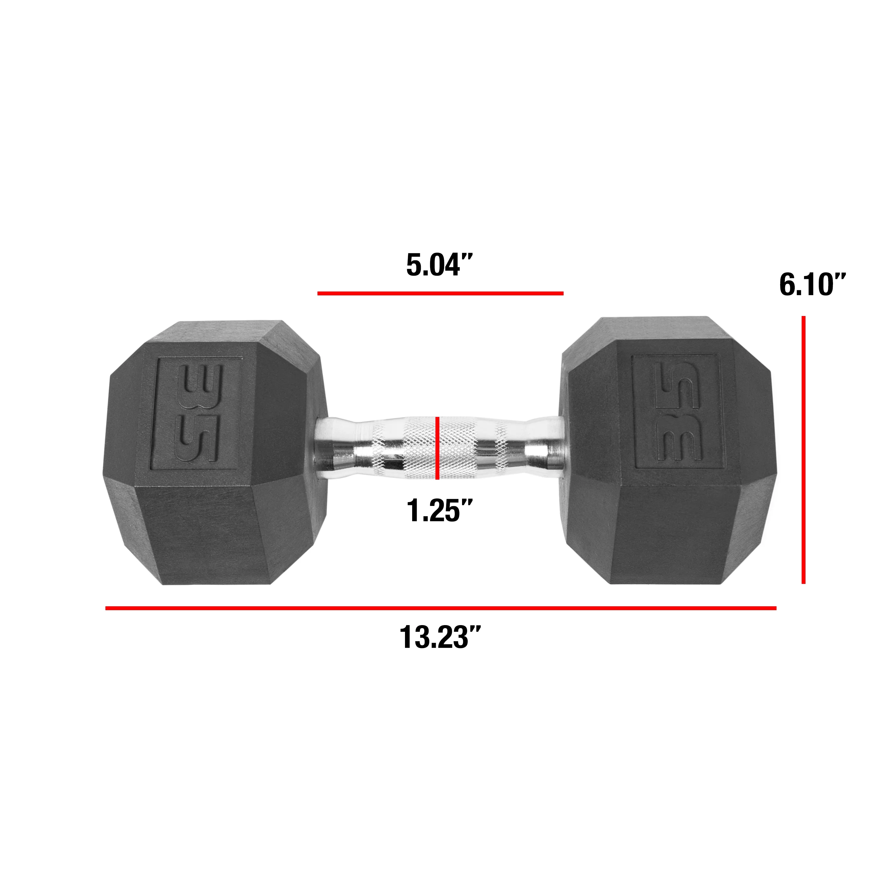 CAP Barbell Coated Hex Dumbbell, Single 35 lbs - Womvr