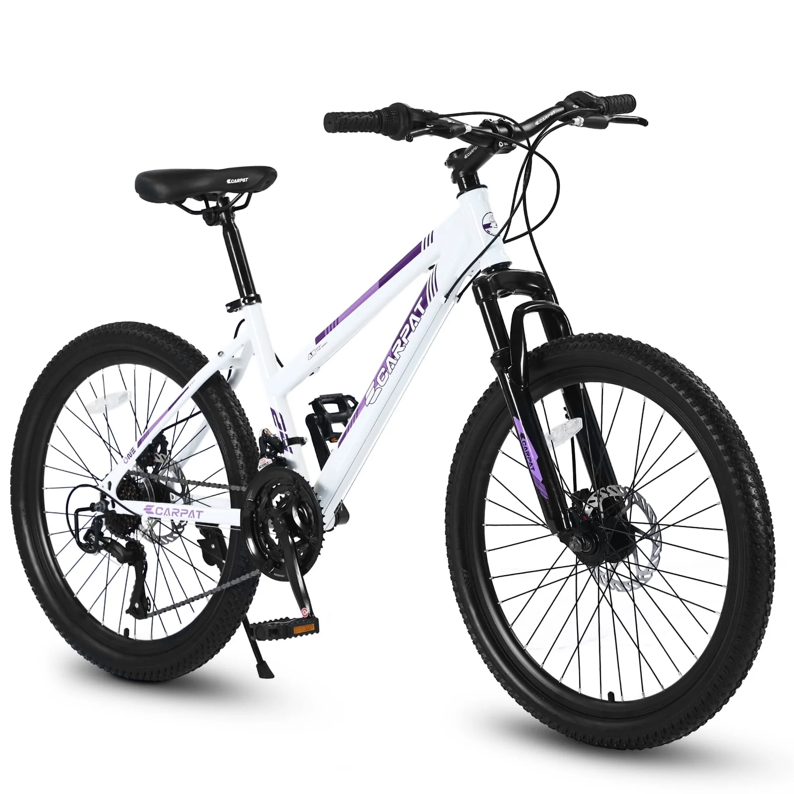CIYOYO 26 inch Mountain Bike for Teenagers Girls Women, Shimano 21 Speeds Bikes with Dual Disc Brakes, White - Womvr
