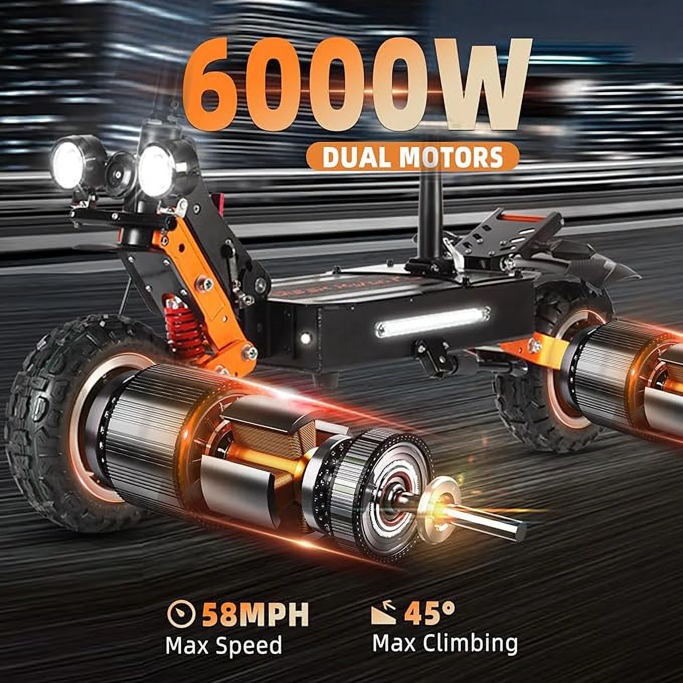 ZonDoo ZO01 Plus Electric Scooter Adults 60V 6000W Dual Motor,Up to 58MPH 60 Miles Range E-Scooter with Seat for Adults - Womvr