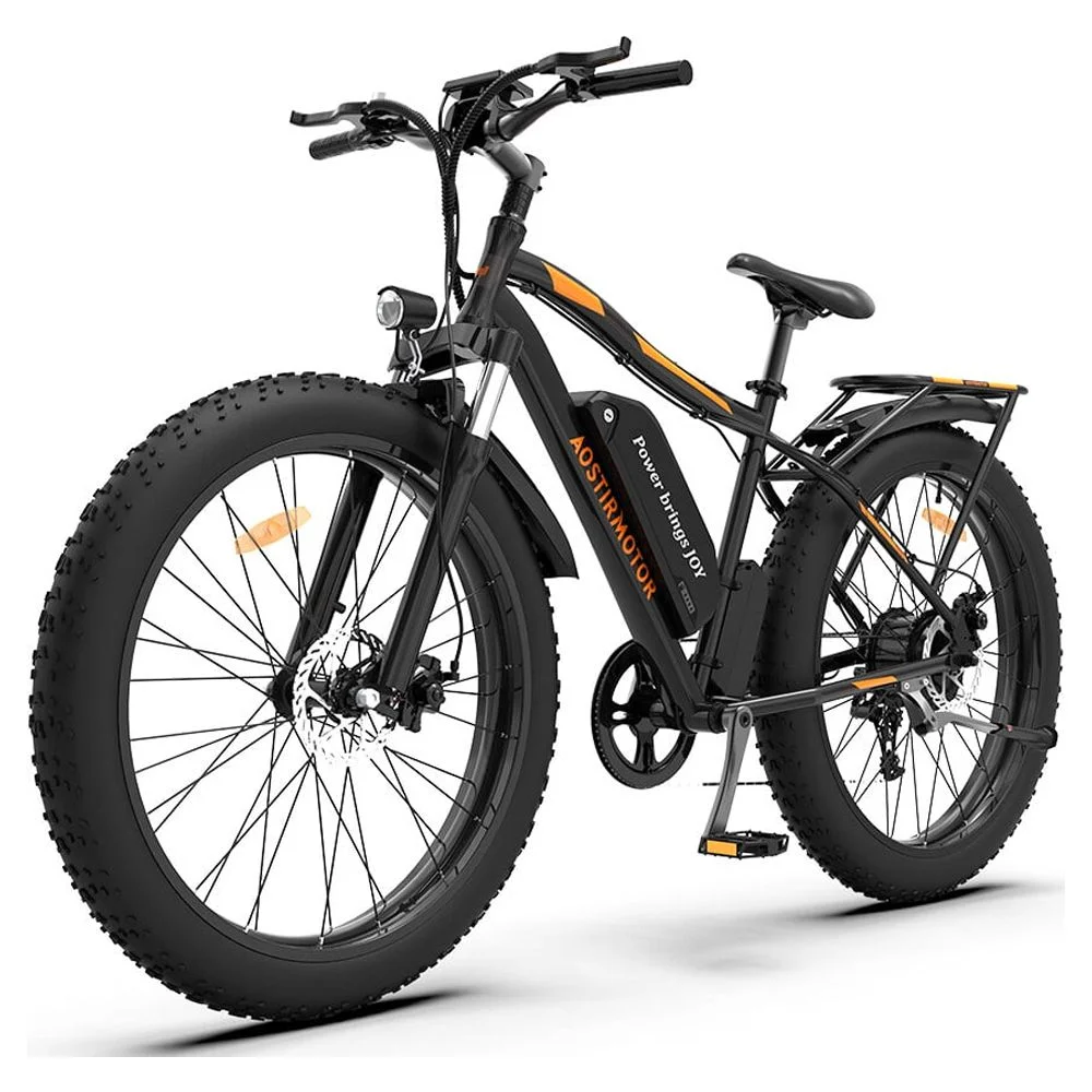 Aostirmotor Electric Mountain Bike, 48V 13AH Removable Lithium Battery 750W Ebike with Rack, 26