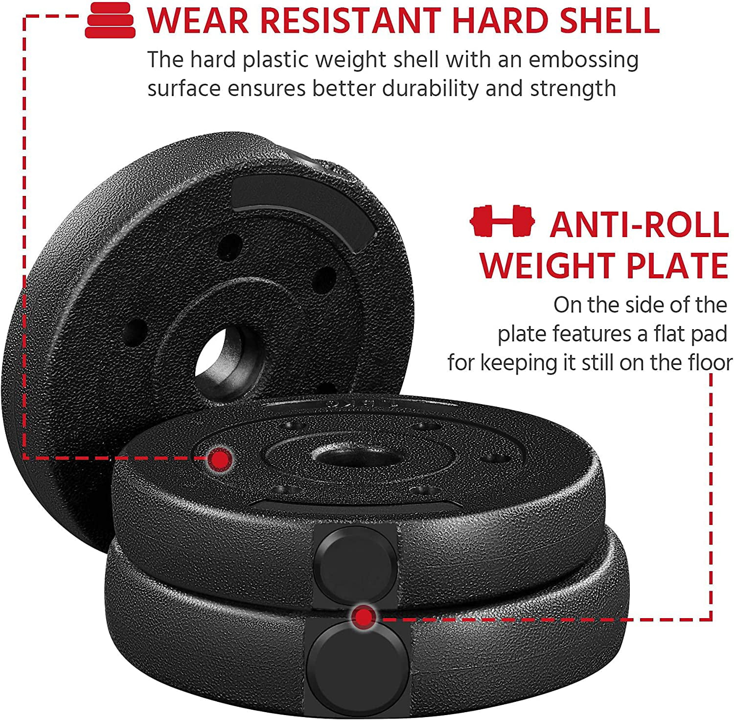 Dumbbells Weight Set 44LB/66LB Adjustable Dumbbell Weights Exercise & Fitness Equipment for Women & Men Gym Home Strength Bodybuilding Training - Womvr