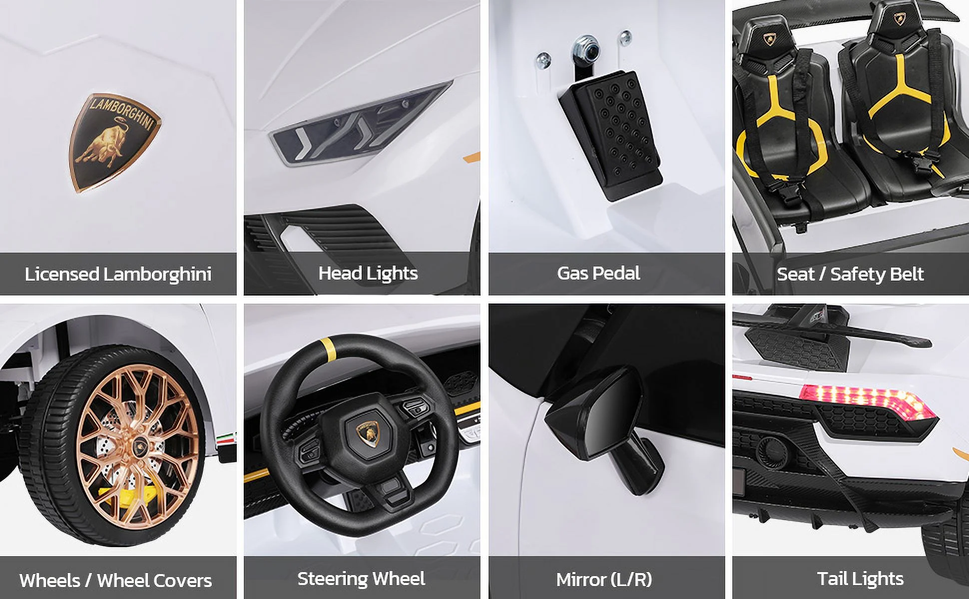 Lamborghini Huracan Ride on Car Real 2 Seater, Powered Electric Vehicle with Parent Remote, Maximum 4.0mph Ride on Toys for 3-8 Years Kids,Pink - Womvr