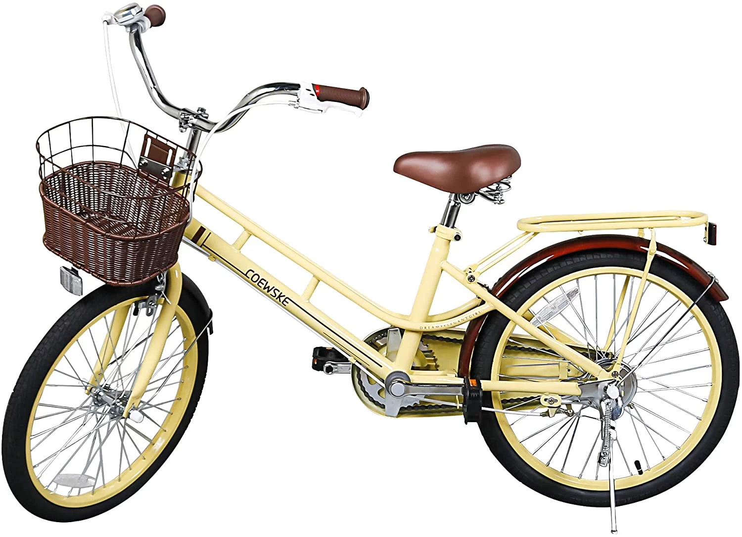 Coewske Kids Bike 20 inch Boys Girls Bicycle with Hand Brake and Kickstand, Pink - Womvr