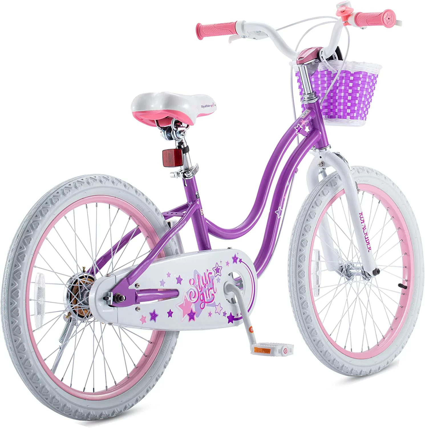 RoyalBaby Stargirl Kids Bike 20 Inch Girls Bicycle for Children with Kickstand Basket Blue - Womvr