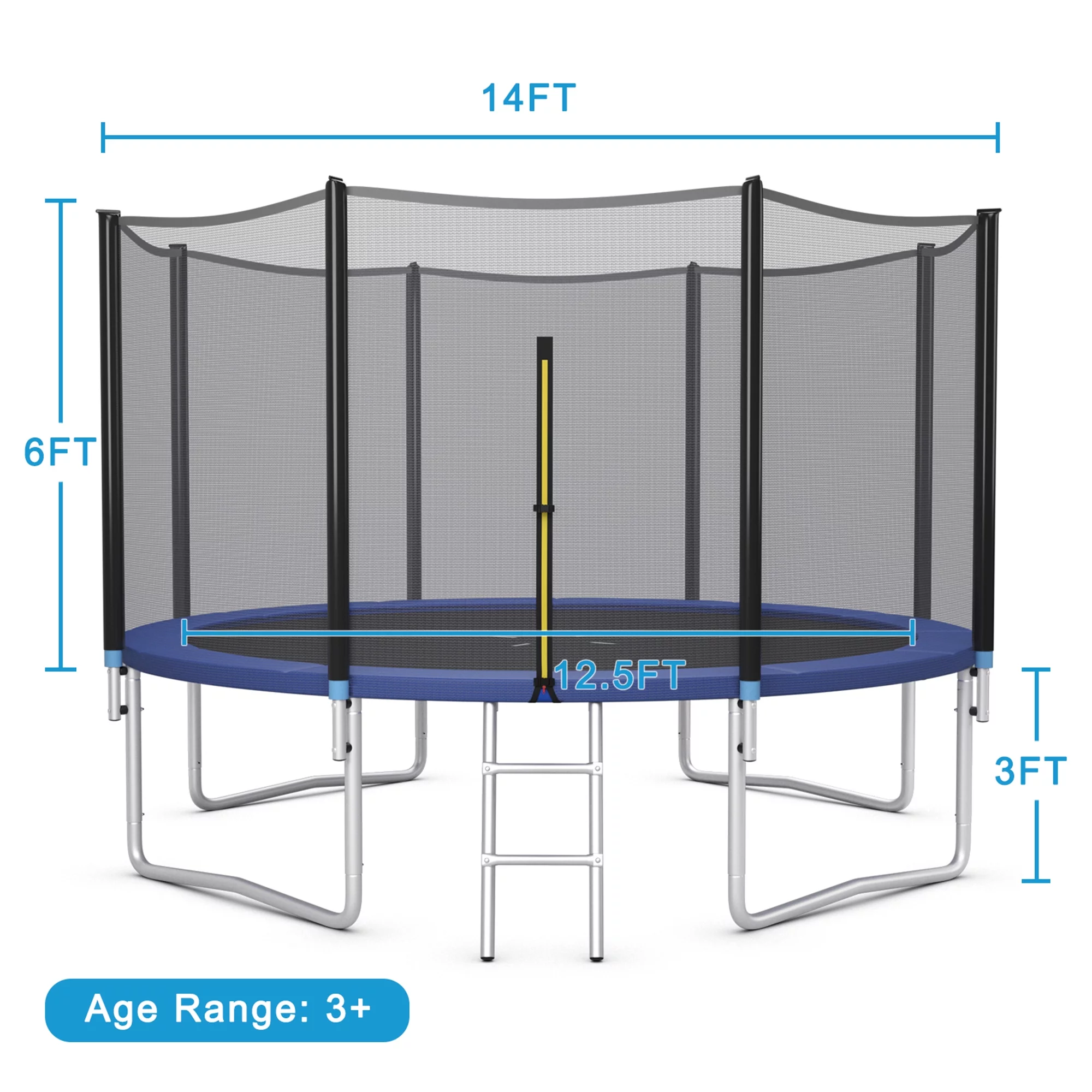 Gymax 8 FT Outdoor Trampoline Bounce Combo W/Safety Closure Net Ladder - Womvr
