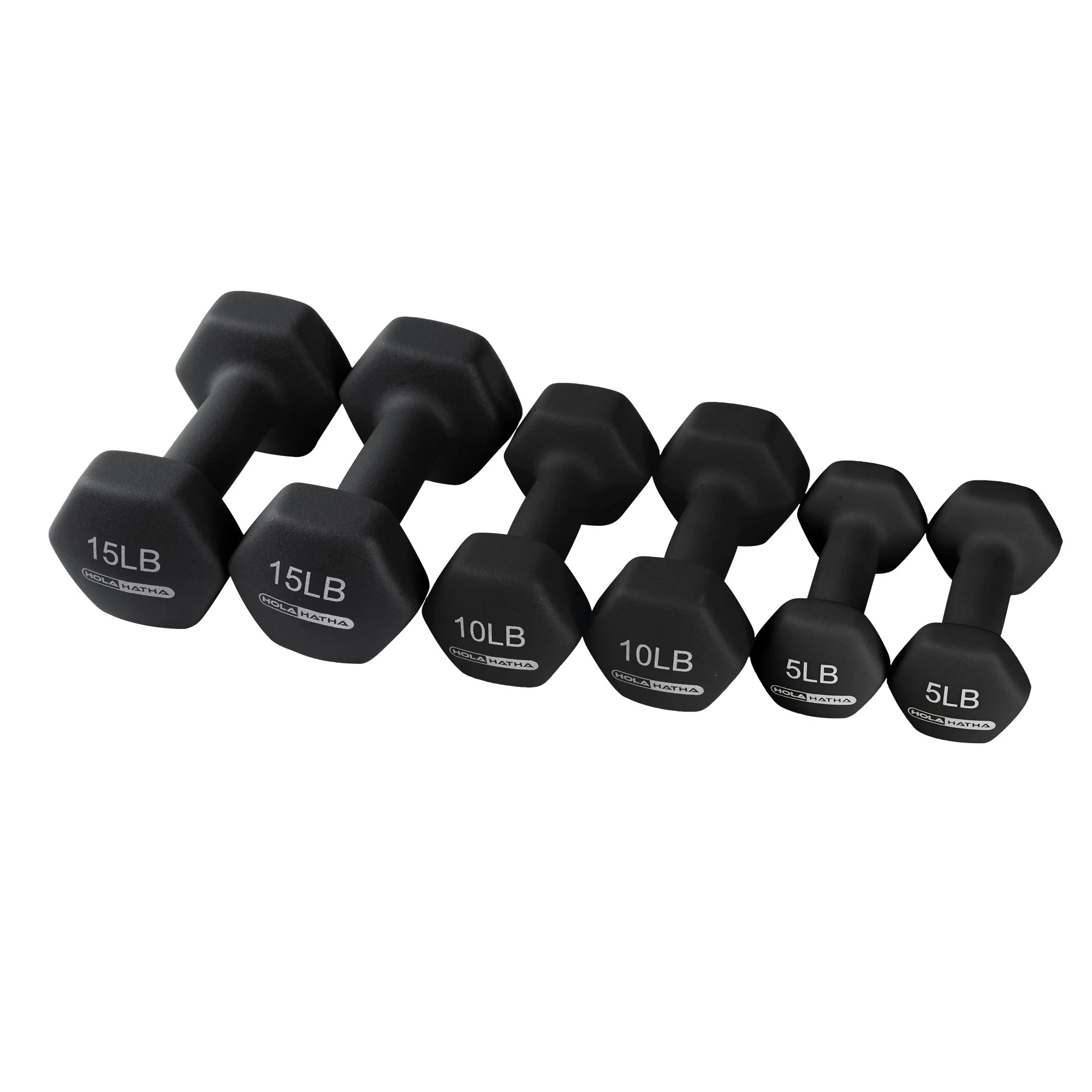 HolaHatha 3, 5, and 8 Pound Dumbbell Hand Weight Set with Storage Rack, Multi - Womvr