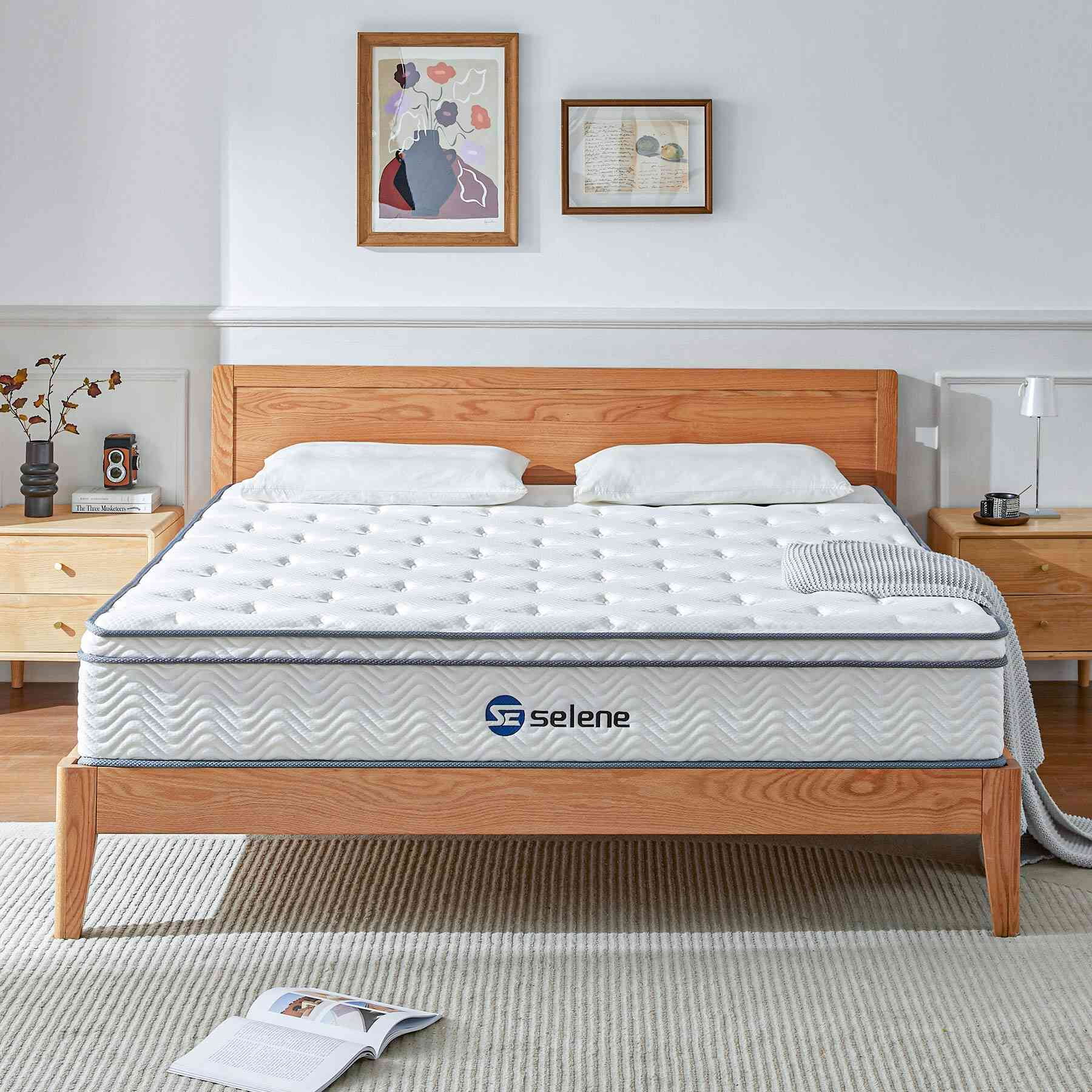 Selene Queen Size Mattress, 10 Inch Memory Foam Hybrid Mattress Queen, Pocket Spring Mattress in a Box for Motion Isolation, Edge Support, Pressure Relief, CertiPUR-US - Womvr