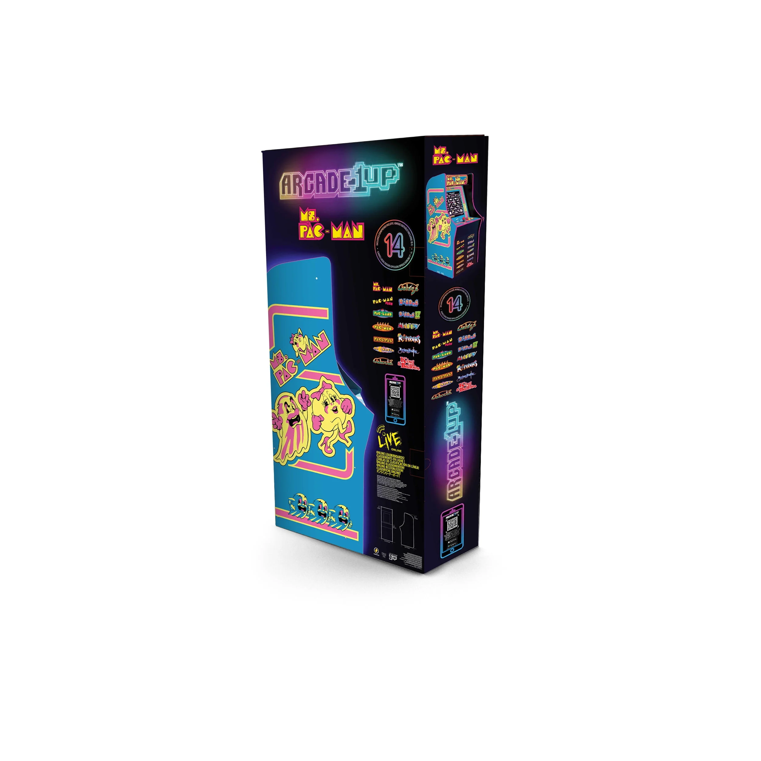 Arcade1Up Ms. PAC-MAN Classic Arcade Game, built for your home, 4-foot-tall stand-up cabinet, 14 classic games, and 17-inch screen - Womvr
