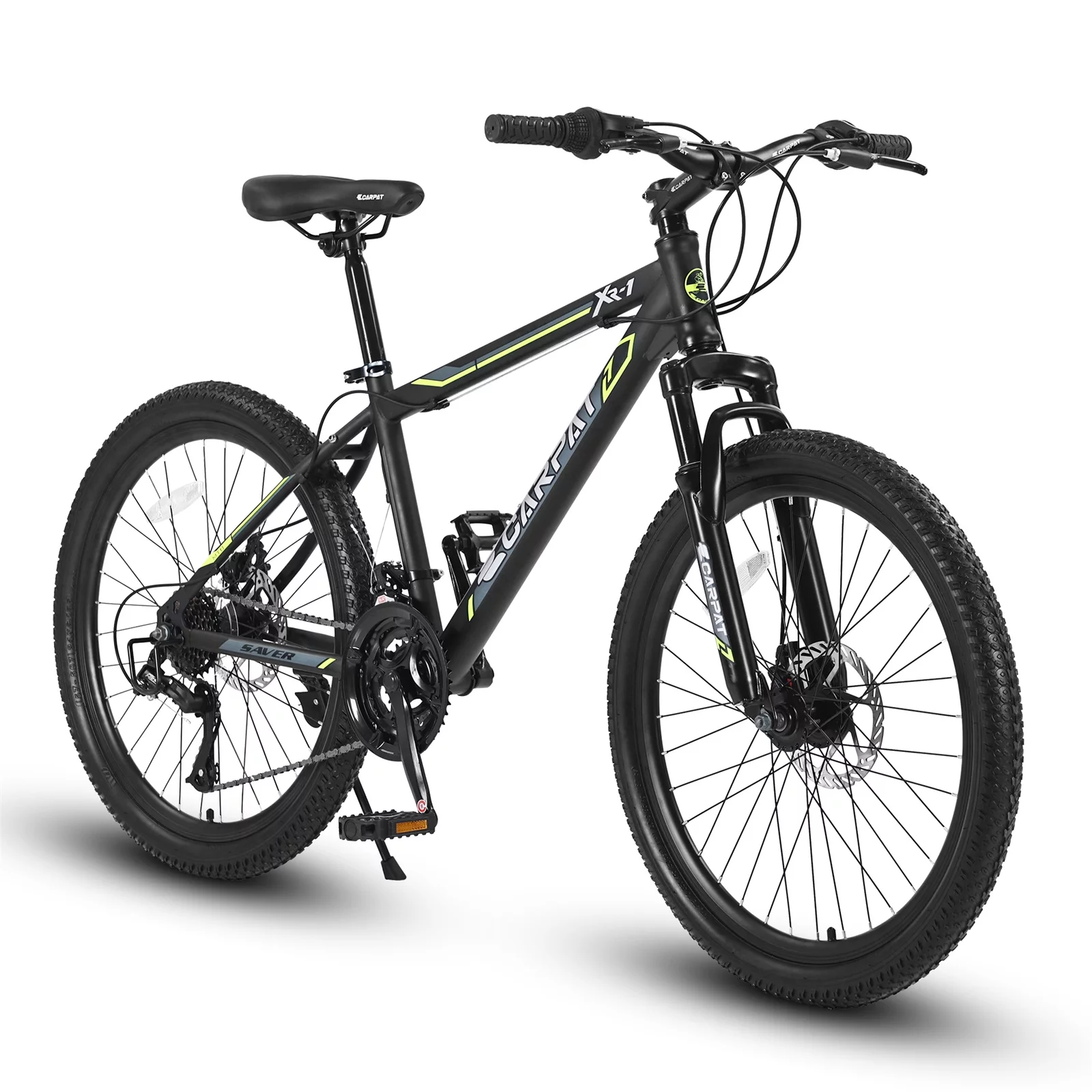 24 inch Mountain Bike for Boys Girls, Shimano 21 Speed Bicycle with Daul Disc Brakes and Front Suspension MTB - Womvr