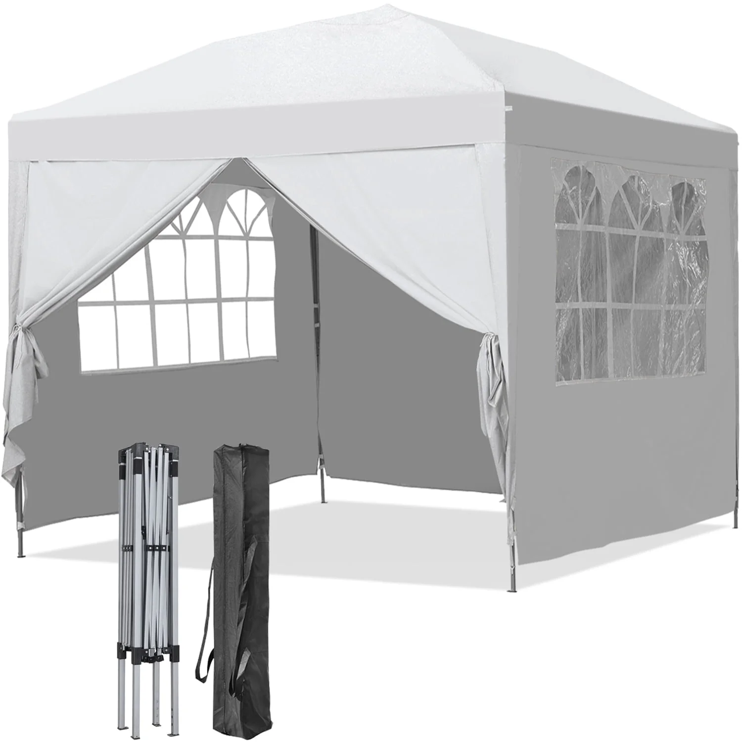 Outdoor Basics 10 ft x 10 ft Pop Up Canopy Tent with Carry Bag, Shade Canopy, Great for Picnic, Yard, Beach, Park, Camping, White - Womvr