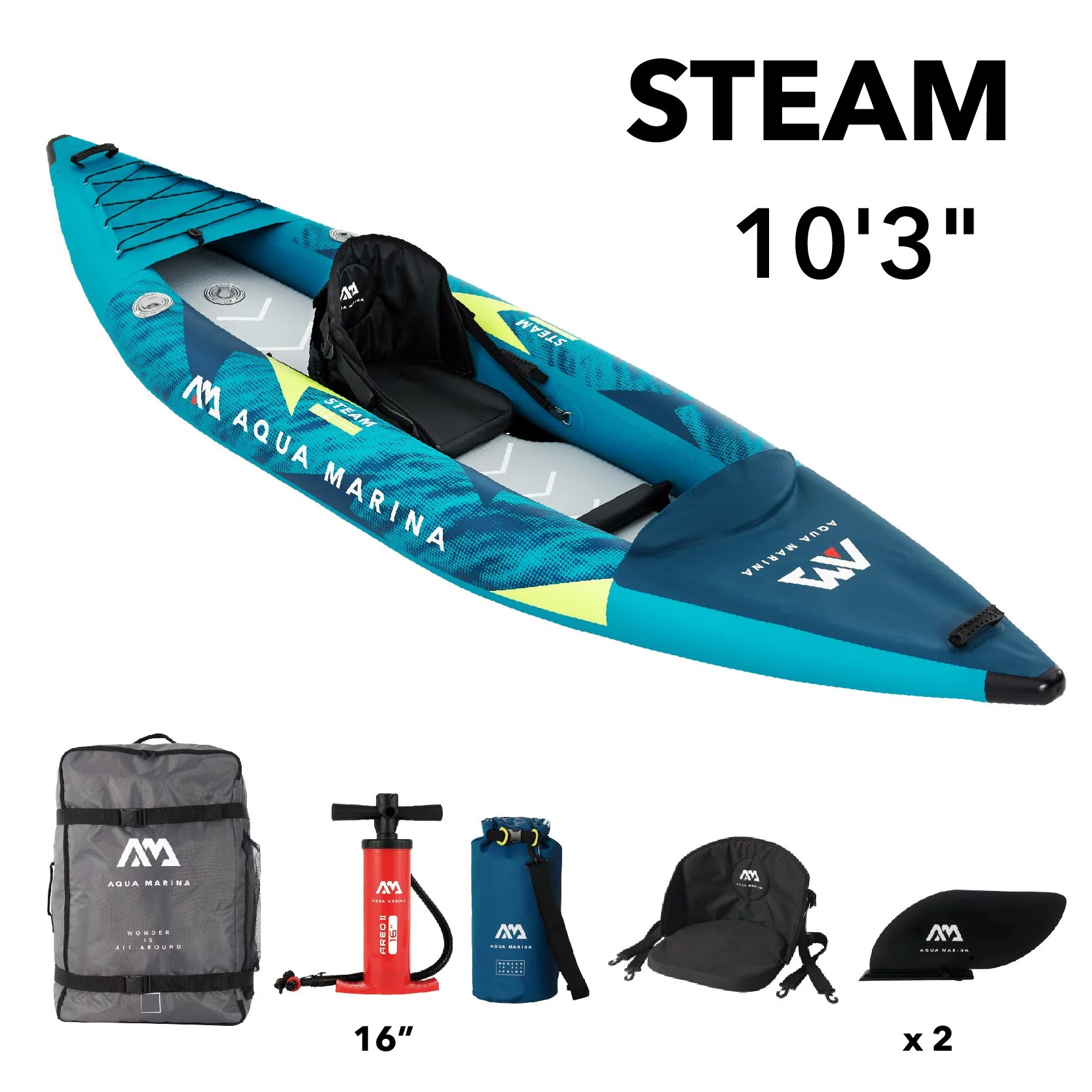 Aqua Marina, 1 Person, Versatile / White Water Kayak - STEAM 10'3