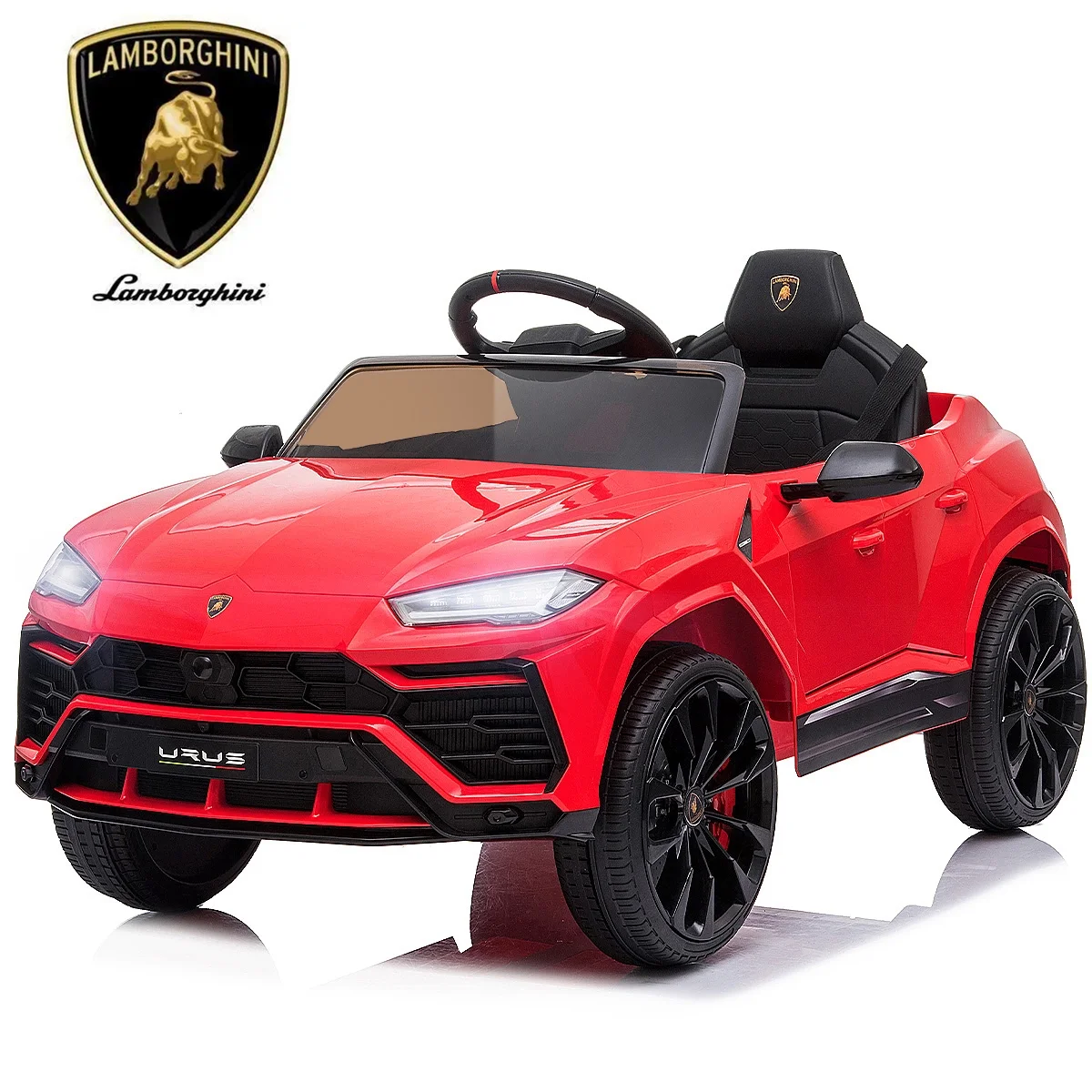 FUNTOK Lamborghini Urus 12V Electric Powered Ride on Car for Kids, with Remote Control, Foot Pedal, MP3 Player and LED Headlights - Womvr
