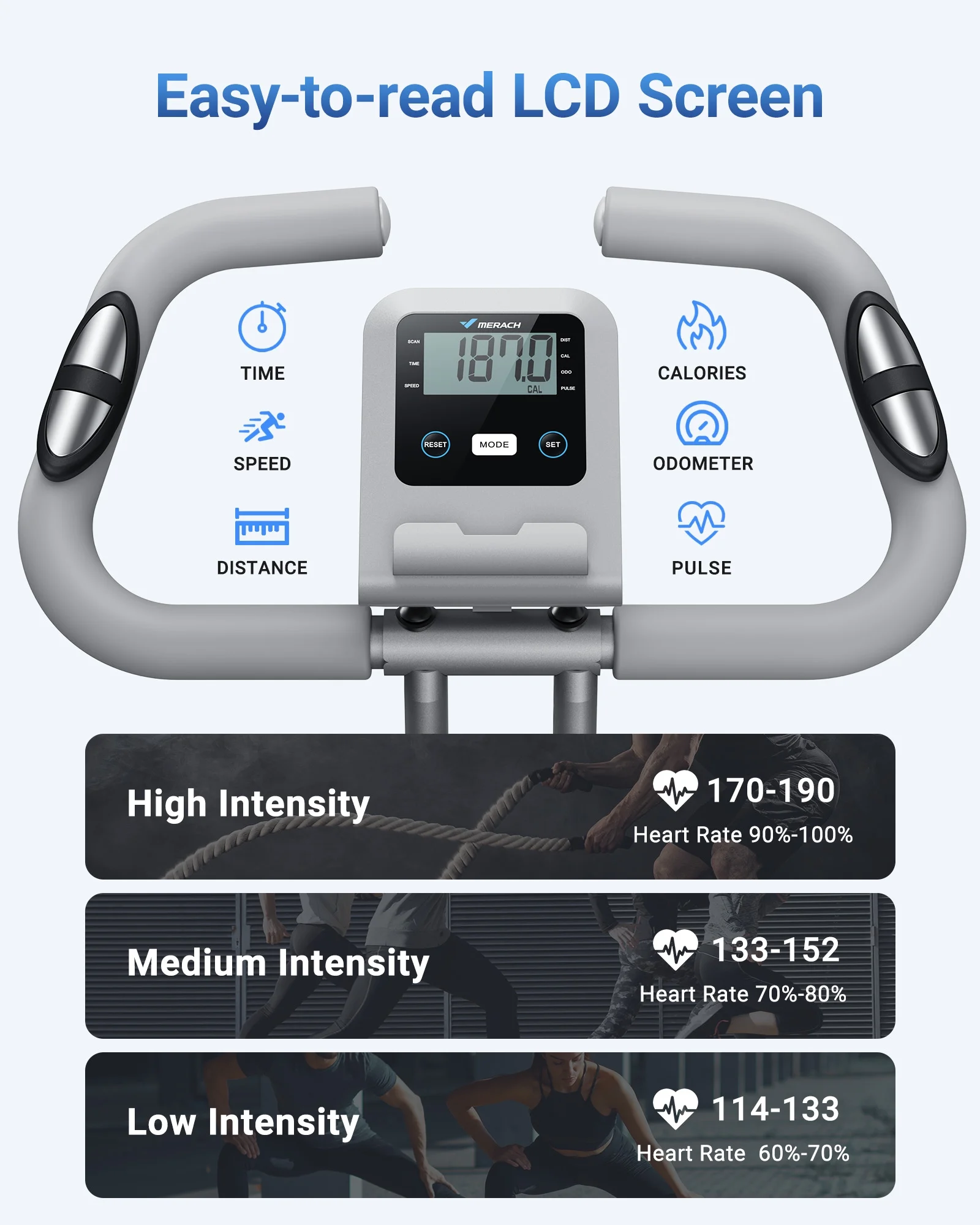 MERACH Folding Exercise Bike Magnetic Upright Bike with 16 Levels of Resistance For Home S15 - Womvr