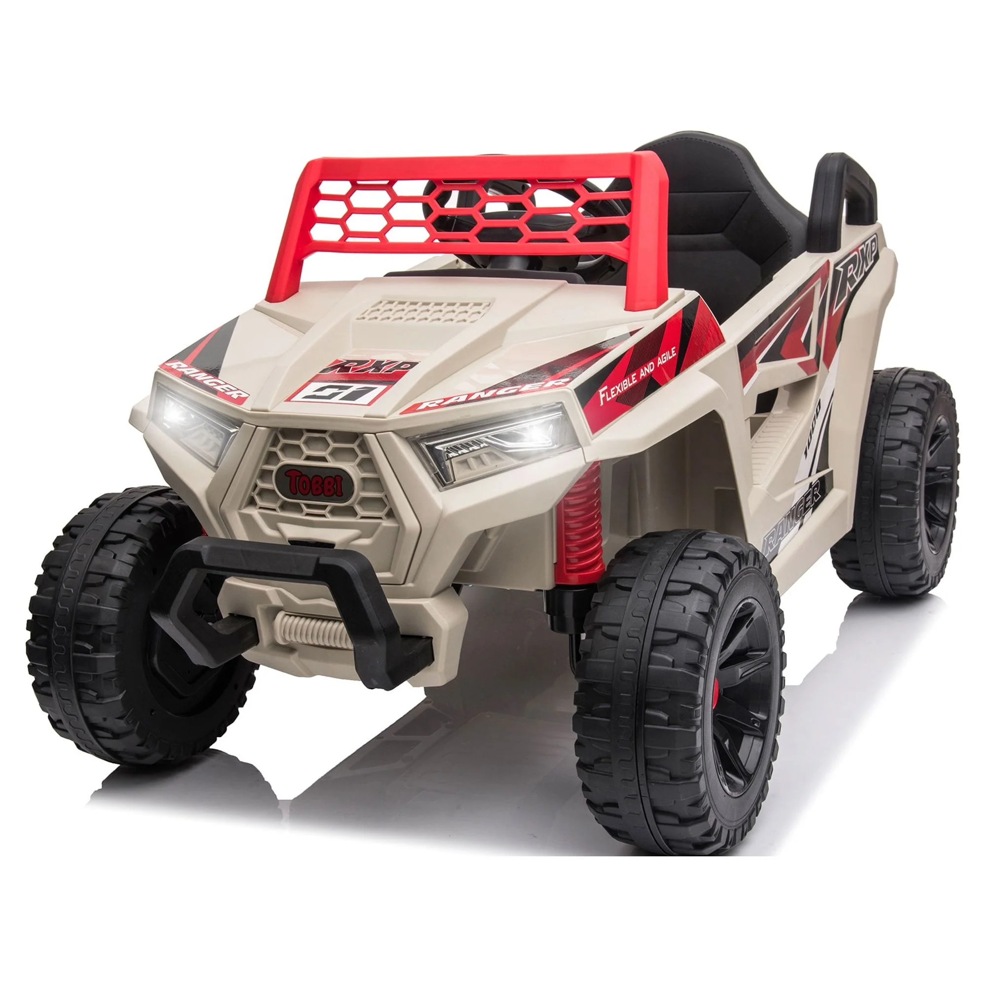TOBBI 12V Kids Electric off-Road UTV Truck Car Battery Powered Ride on Toys for Girls with LED Headlights, Music, Horn - Womvr