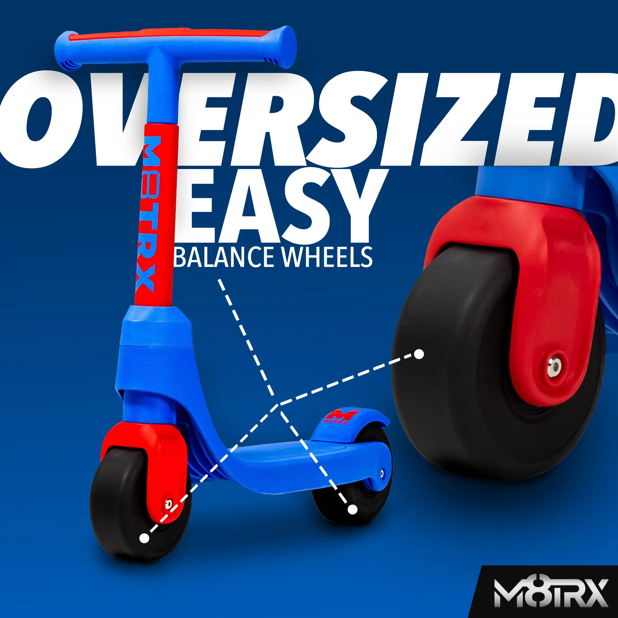 M8TRX Beginner Two Wheel Kick Scooter for Kids and Toddlers, Ages 2.5 +, Balance and First Scooter, Blue - Womvr