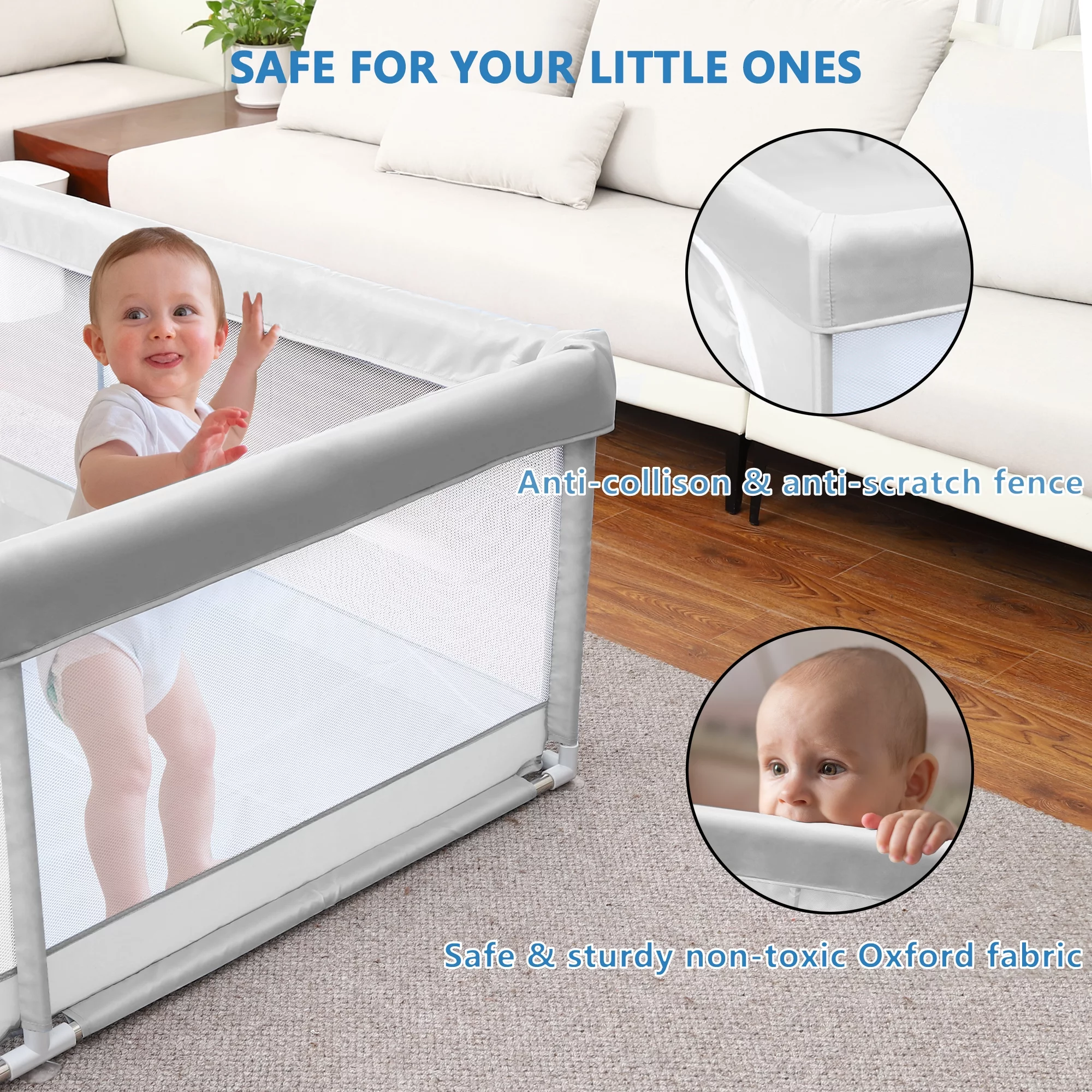 TEAYINGDE Baby Playpen Large Play Yard Fence for Toddlers,47