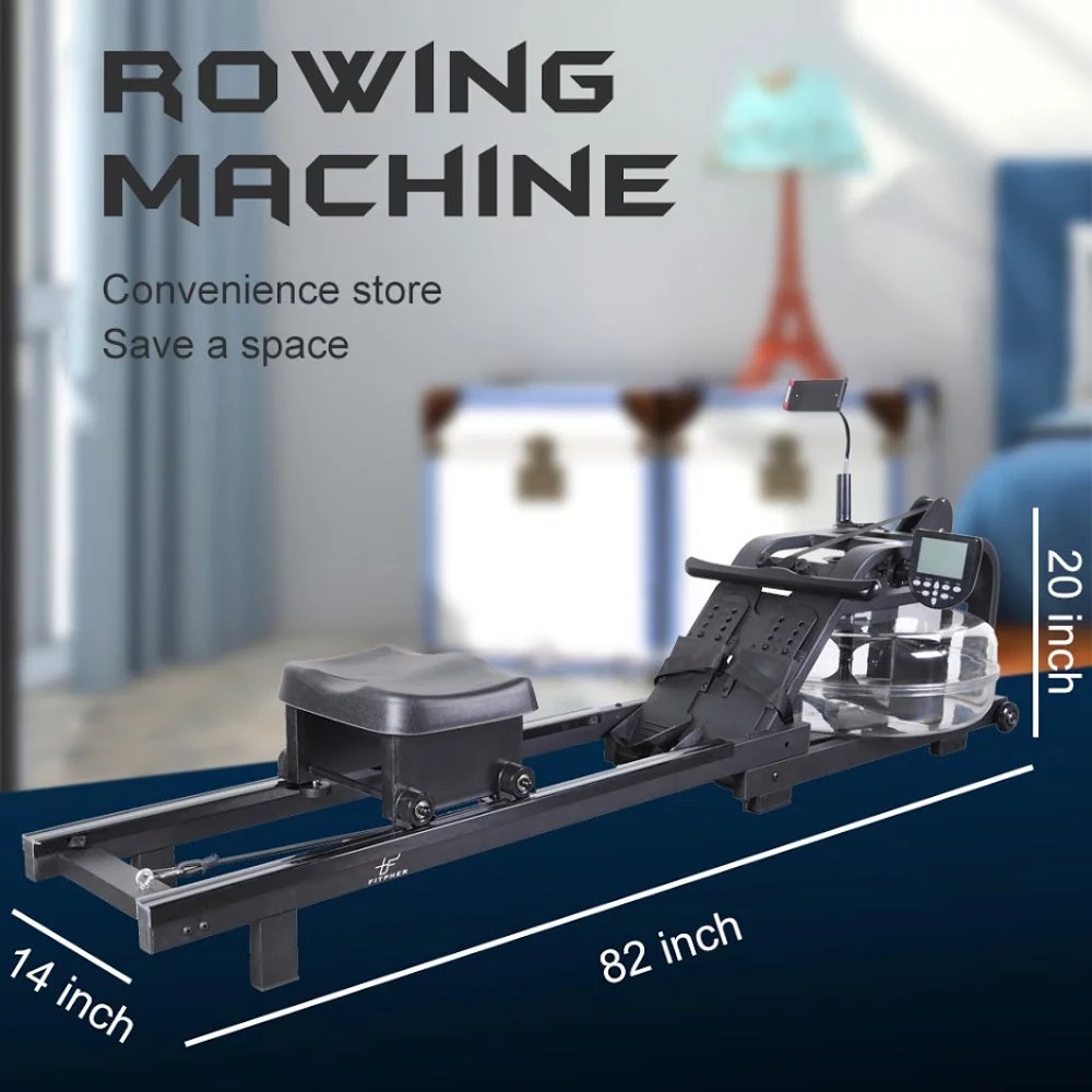 FITPHER Water Resistance Rowing Machine Resistance Metal Dual-Track Healthy Indoor Gym Equipment for Fitness (Irony) - Womvr