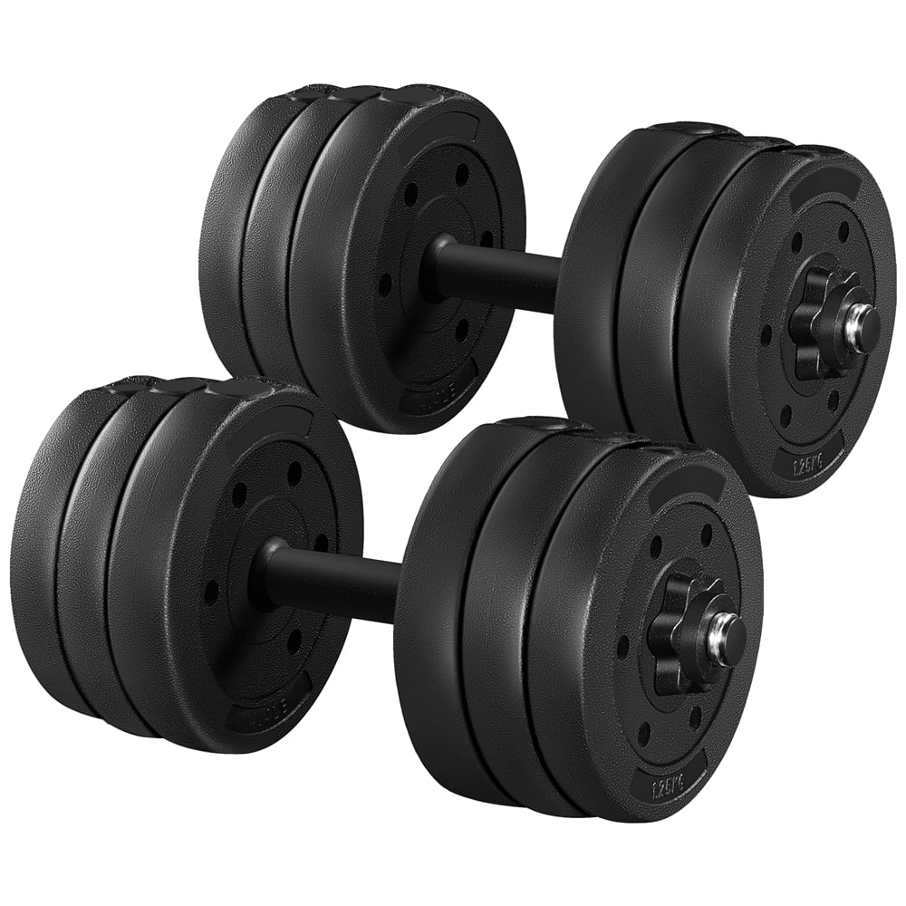 Easyfashion 44LB Adjustable Dumbbell Set, Black - Womvr
